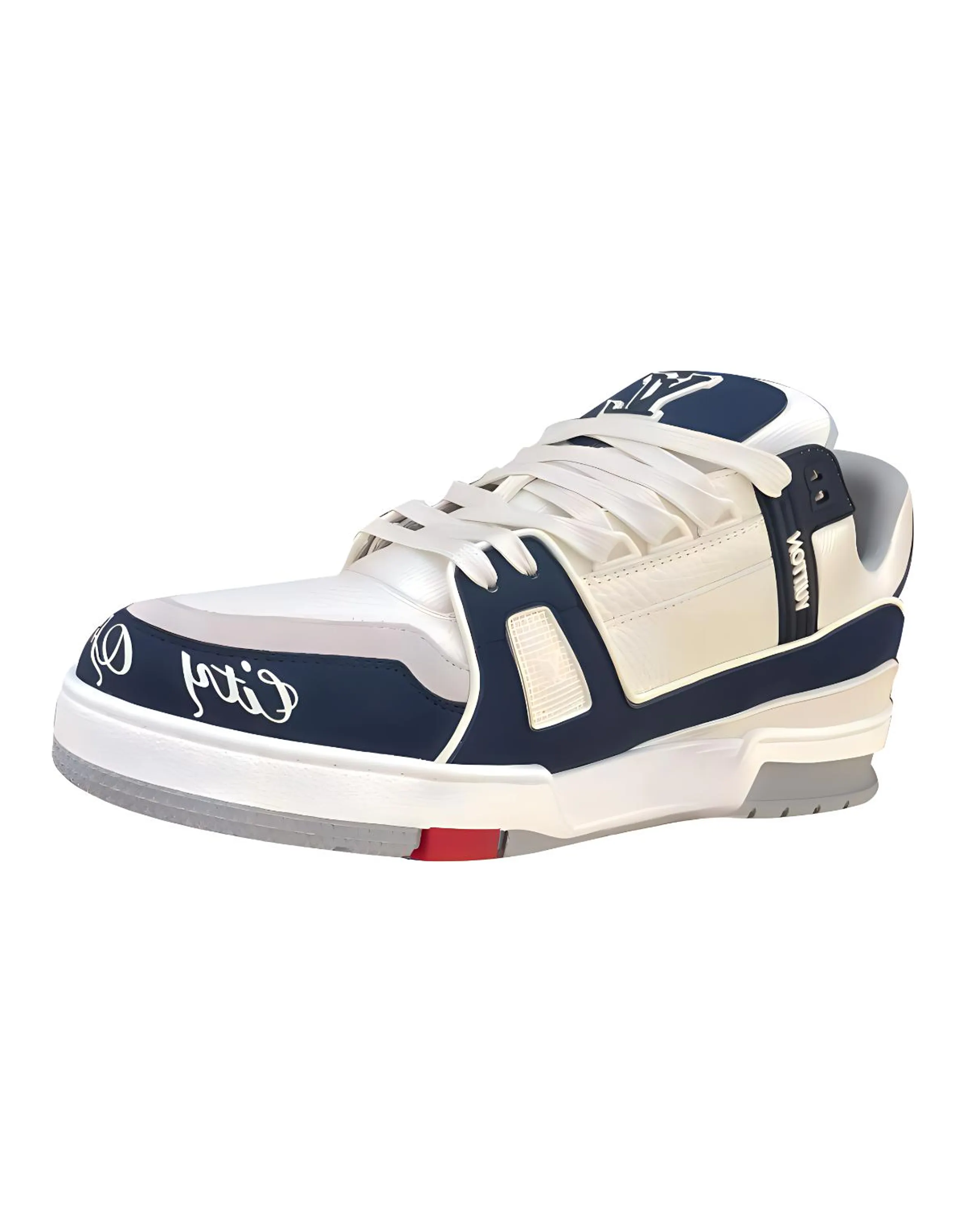 LOUIS VUITTON Skateboard Shoes Unisex Low-Top White Blue