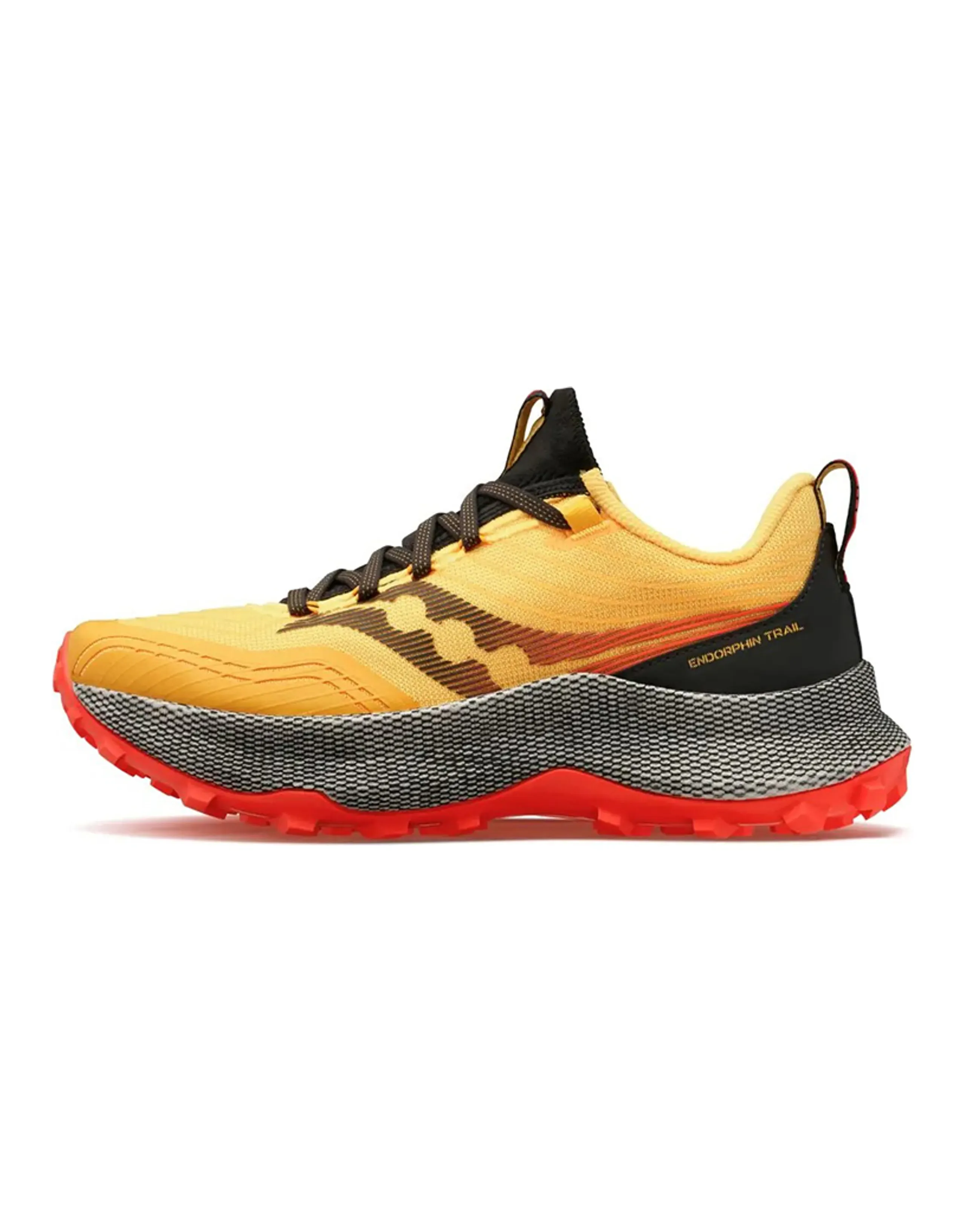 Saucony Endorphin Trail Running Shoes Men Low-Top Orange Black/Gray