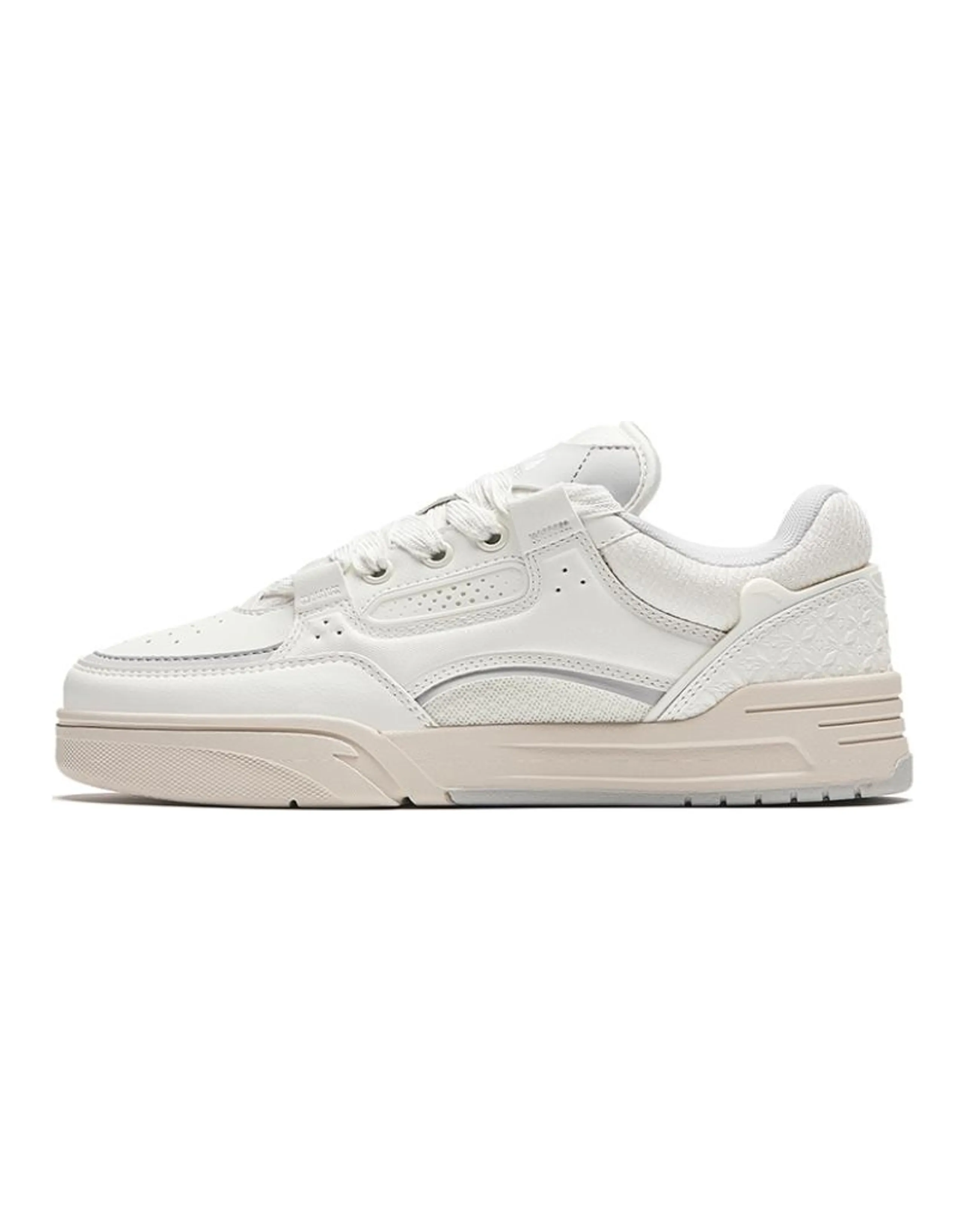 Anta Qike Puffy Shoes Low-Top Skateboard Shoes Women's Ivory White