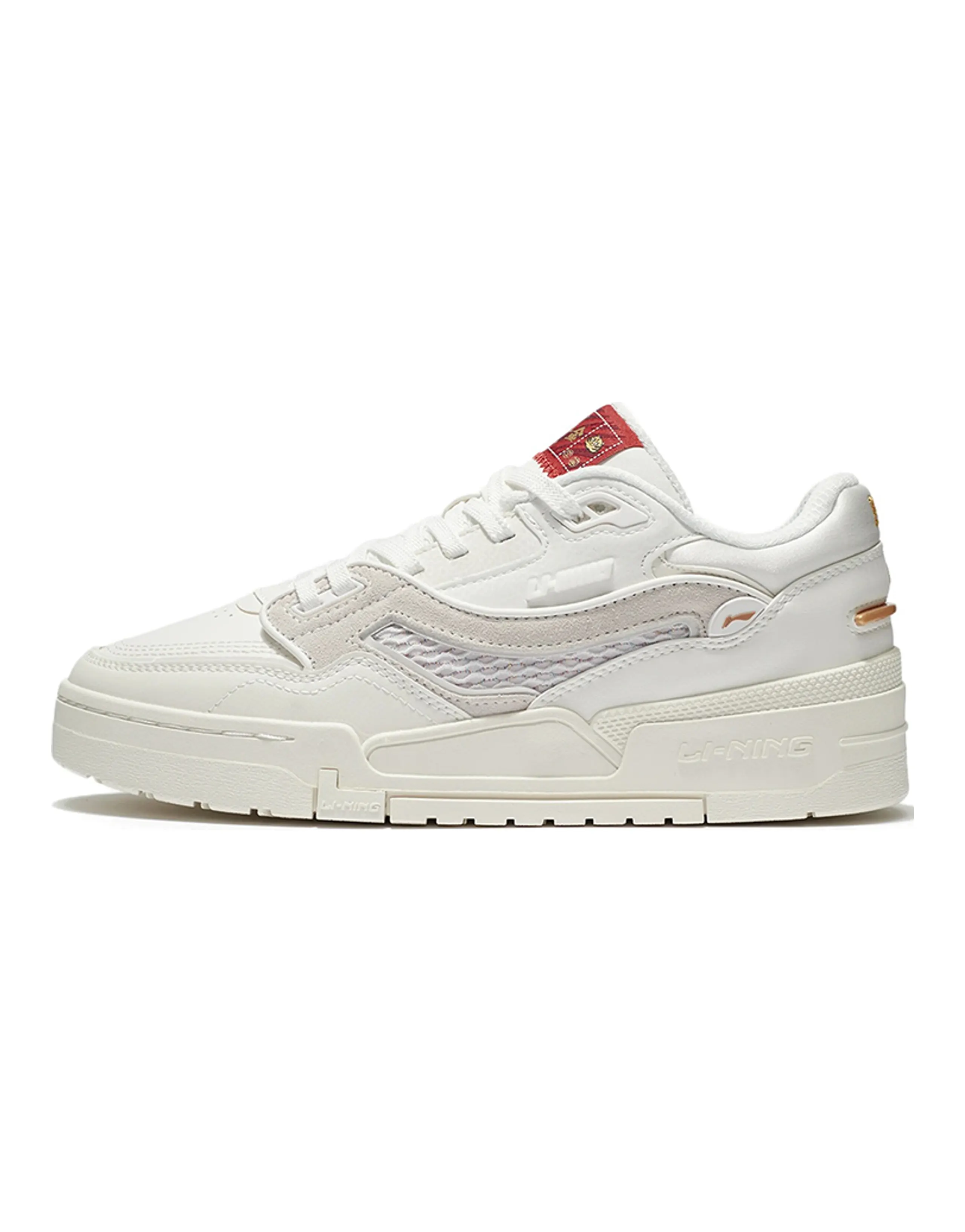 LiNing 001 BTC BTC Slip-Resistant Cushioning Wear-Resistant Lightweight Low-Top Skateboard Shoes Women's Mist White