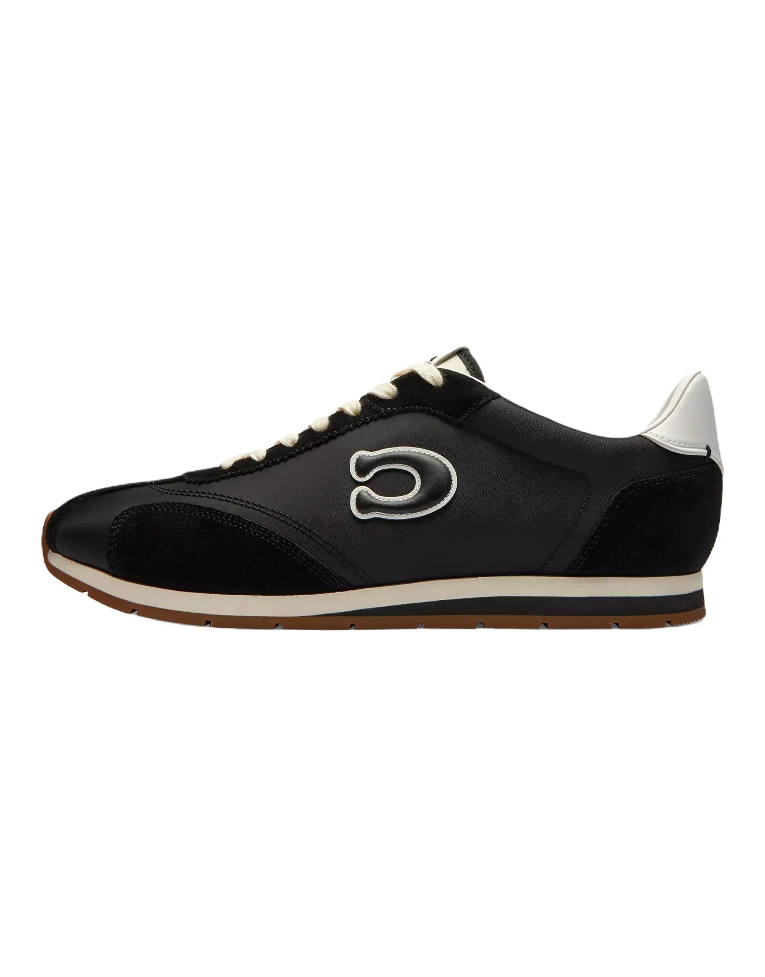 COACH Leather Round-Toe Lace-Up Low-Top Casual Shoes Men's Black
