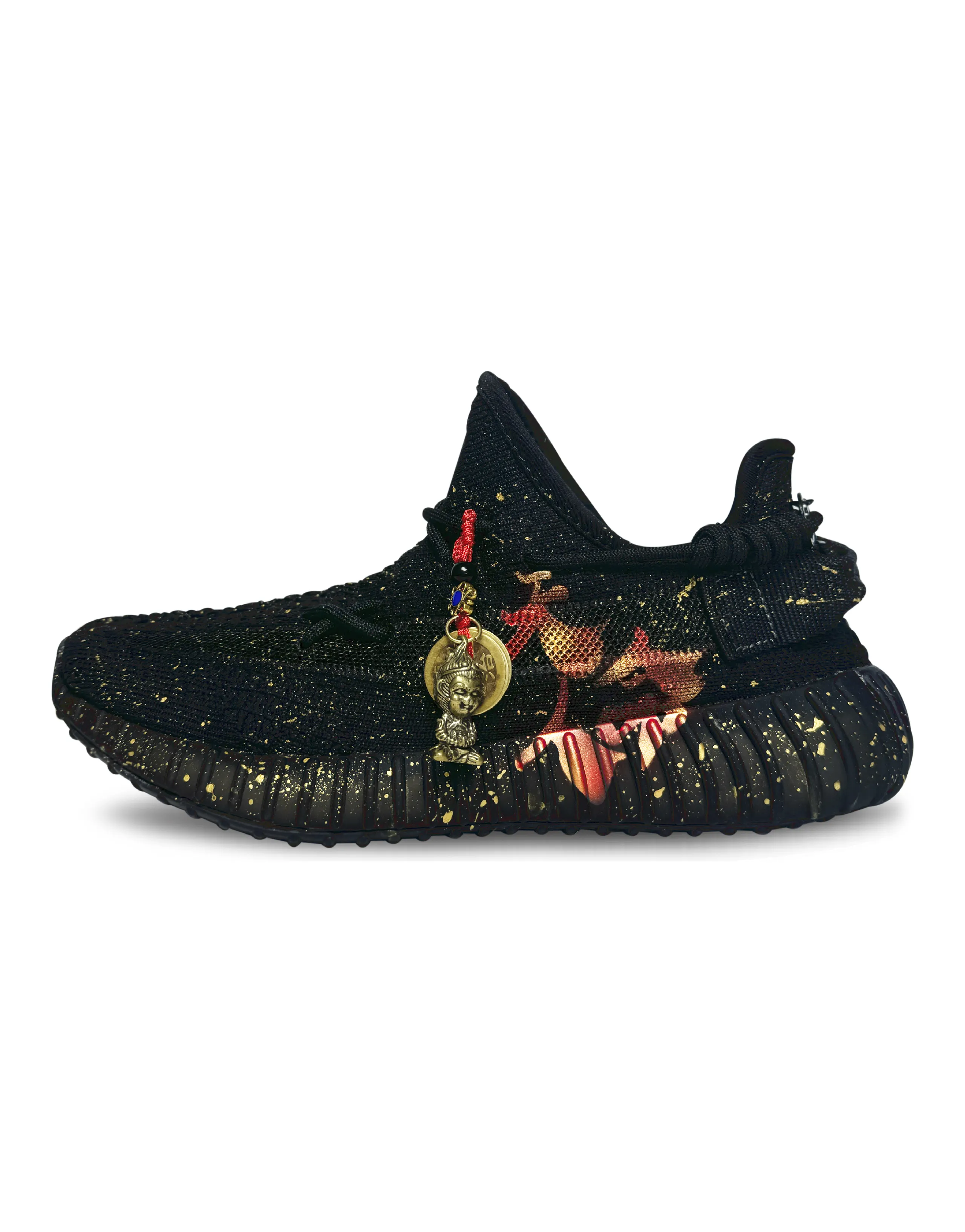 Adidas Originals Yeezy Boost 350 Low-Top Casual Shoes Unisex Black Gold