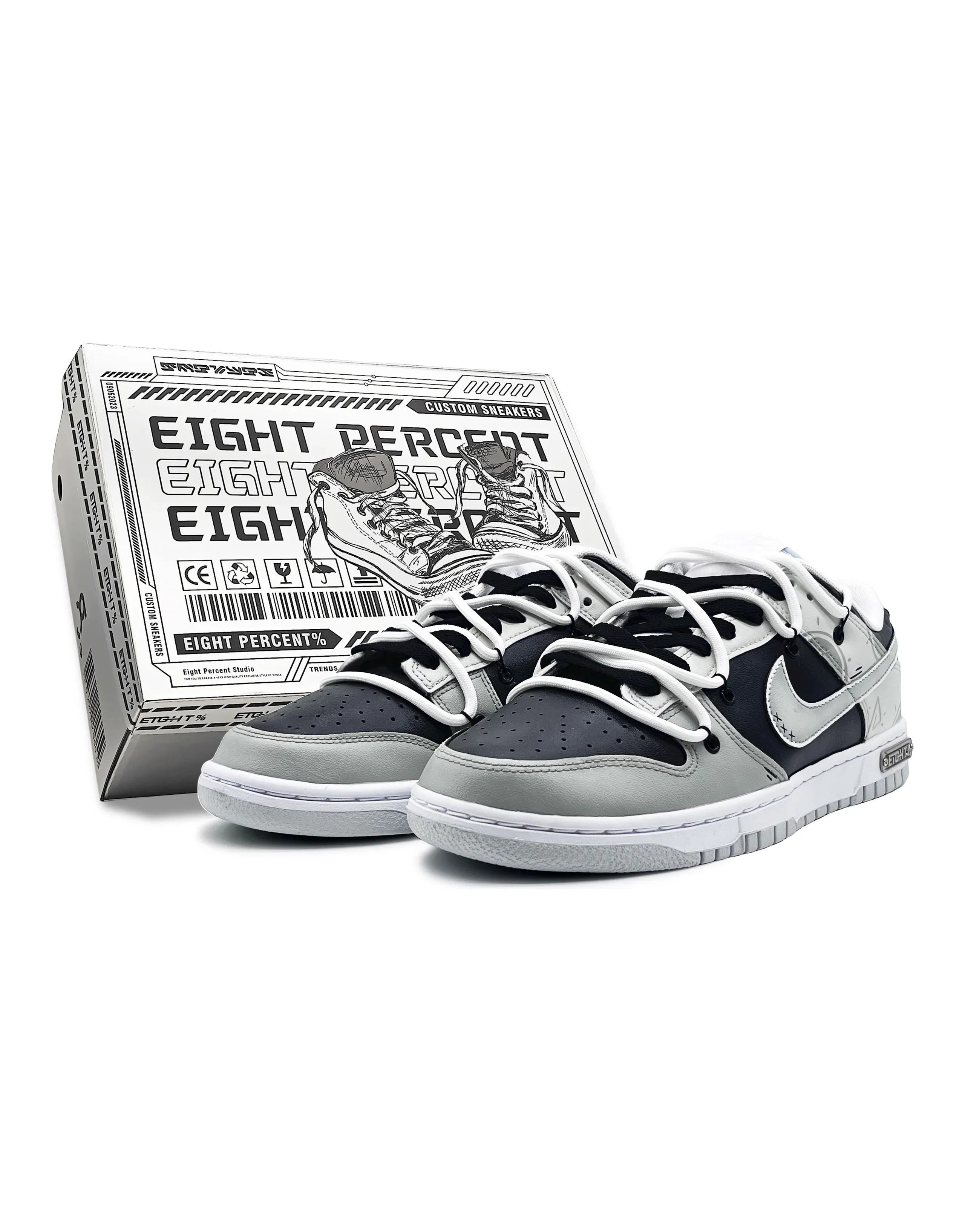 Nike Dunk 'Pure Platinum' Slip Resistant Cushioning Abrasion Resistant Low Top Skateboard Shoes Men's Black Gray