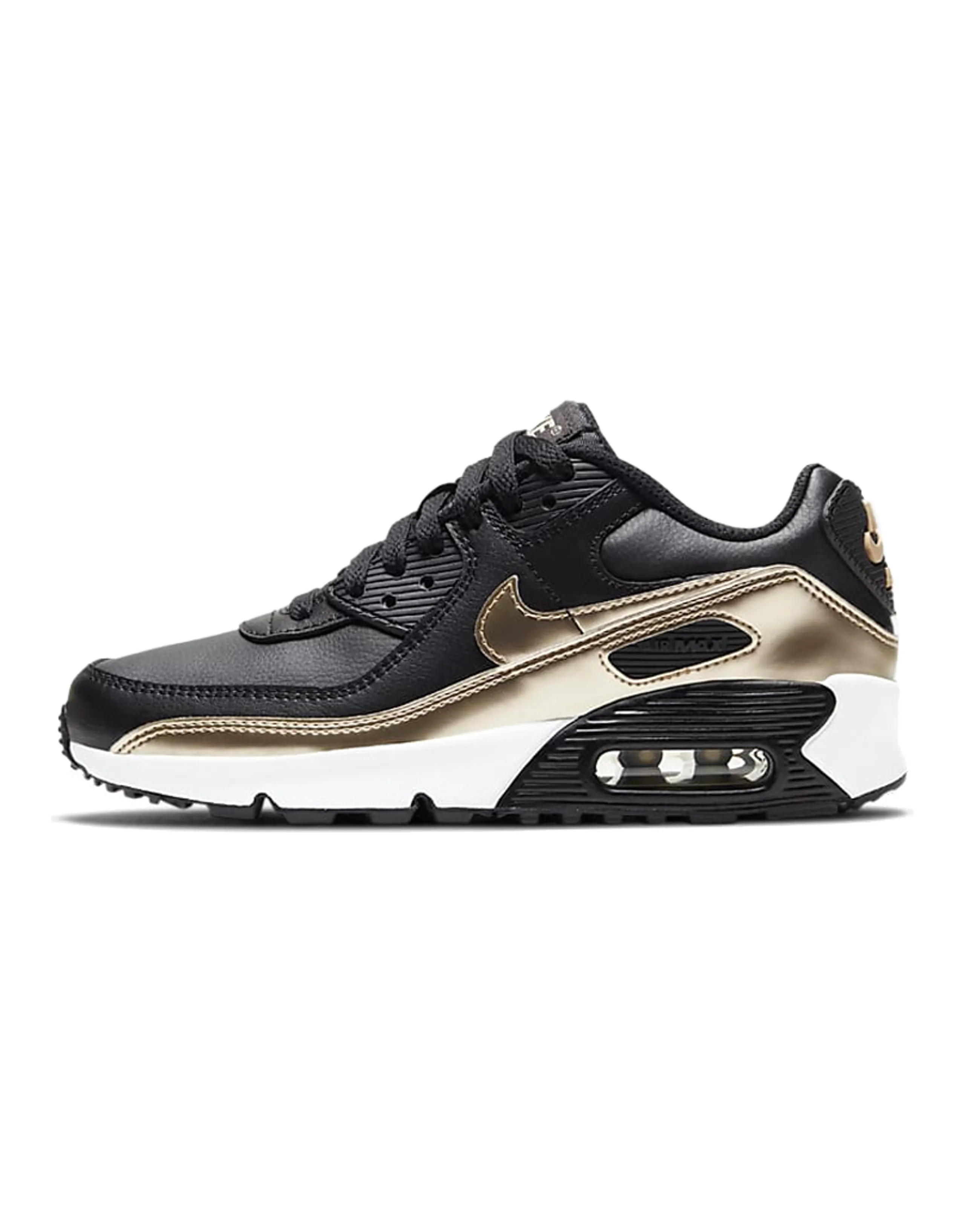 Nike Air Max 90 LTR Black Metallic Gold Star GS