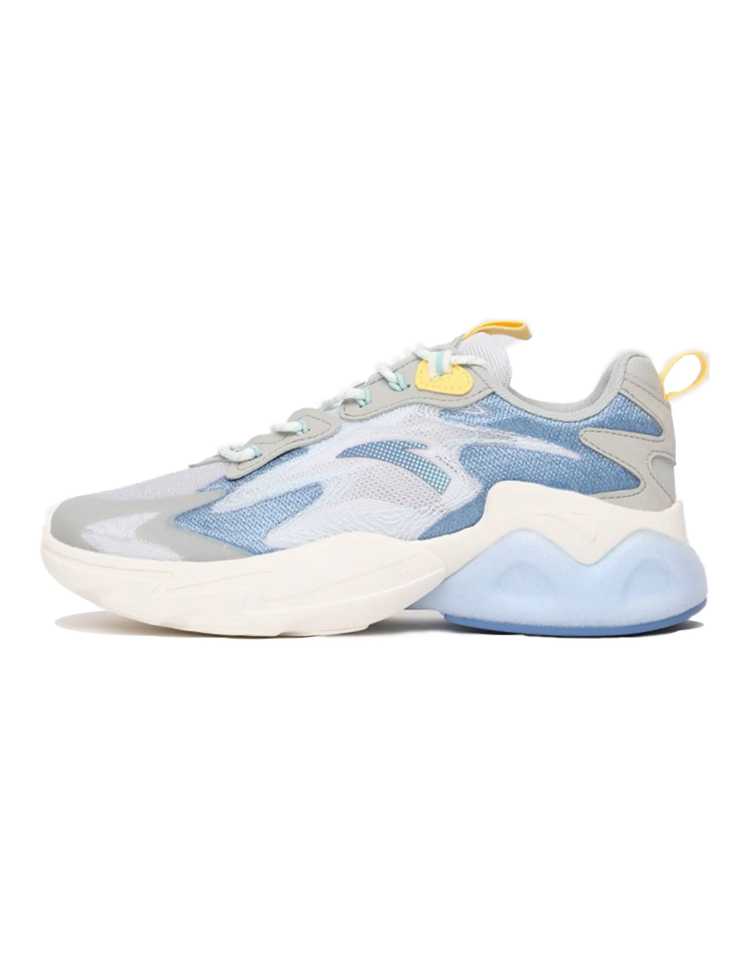 ANTA Chunky Sneakers Men Low Top Sand Grain Gray/Time Blue/Light Clear Gray