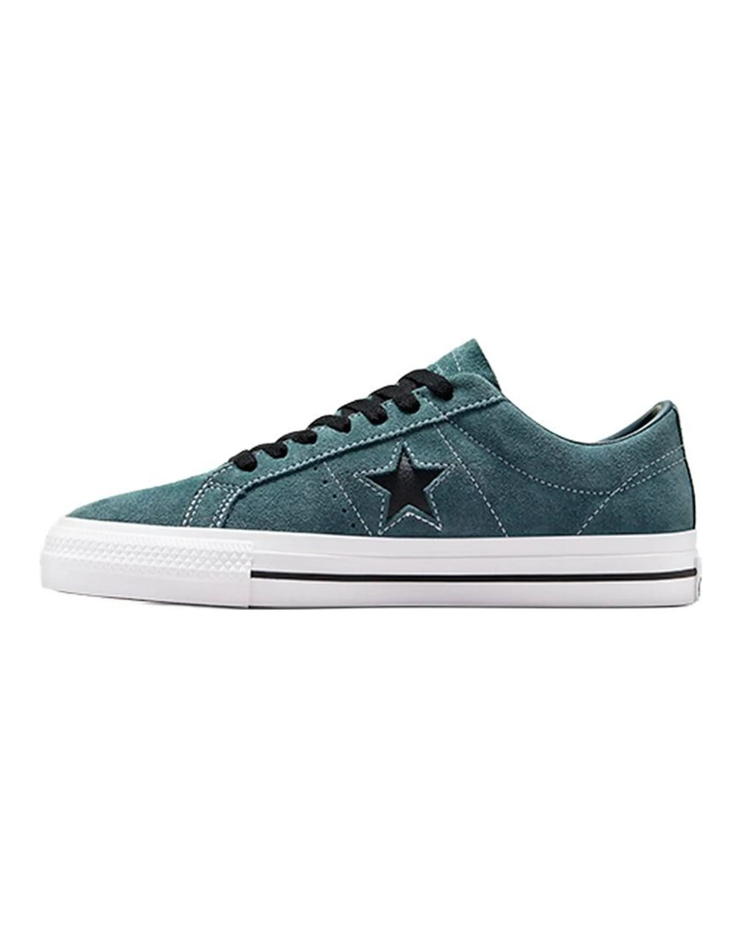 Converse Cons One Star Pro Suede Comfortable Versatile Thin Sole Slip-Resistant Low-Top Sneakers Unisex Gray Black