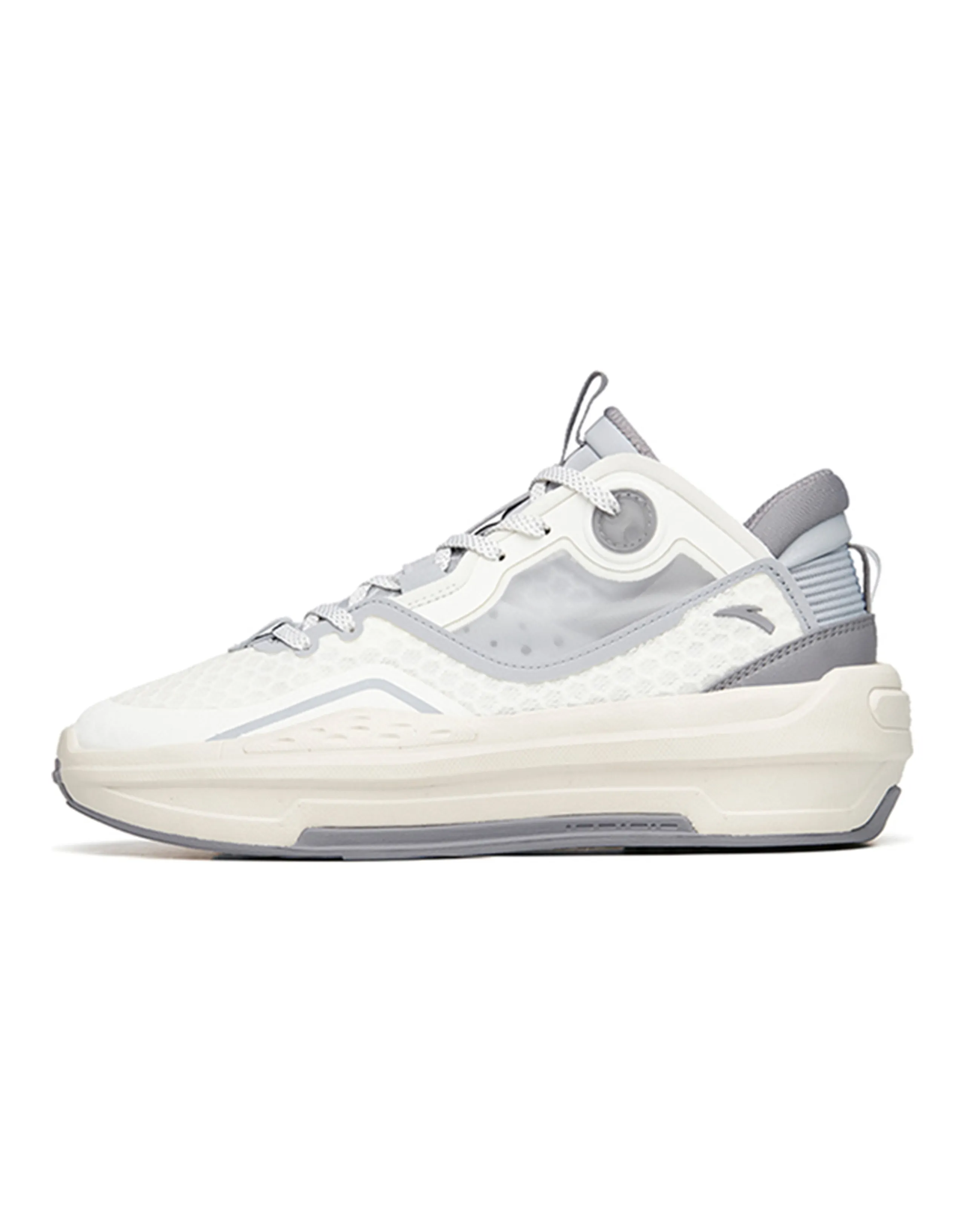 Anta C37 2.0 Slip-Resistant Cushioning Wear-Resistant Mid-Top Skateboard Shoes White Gray