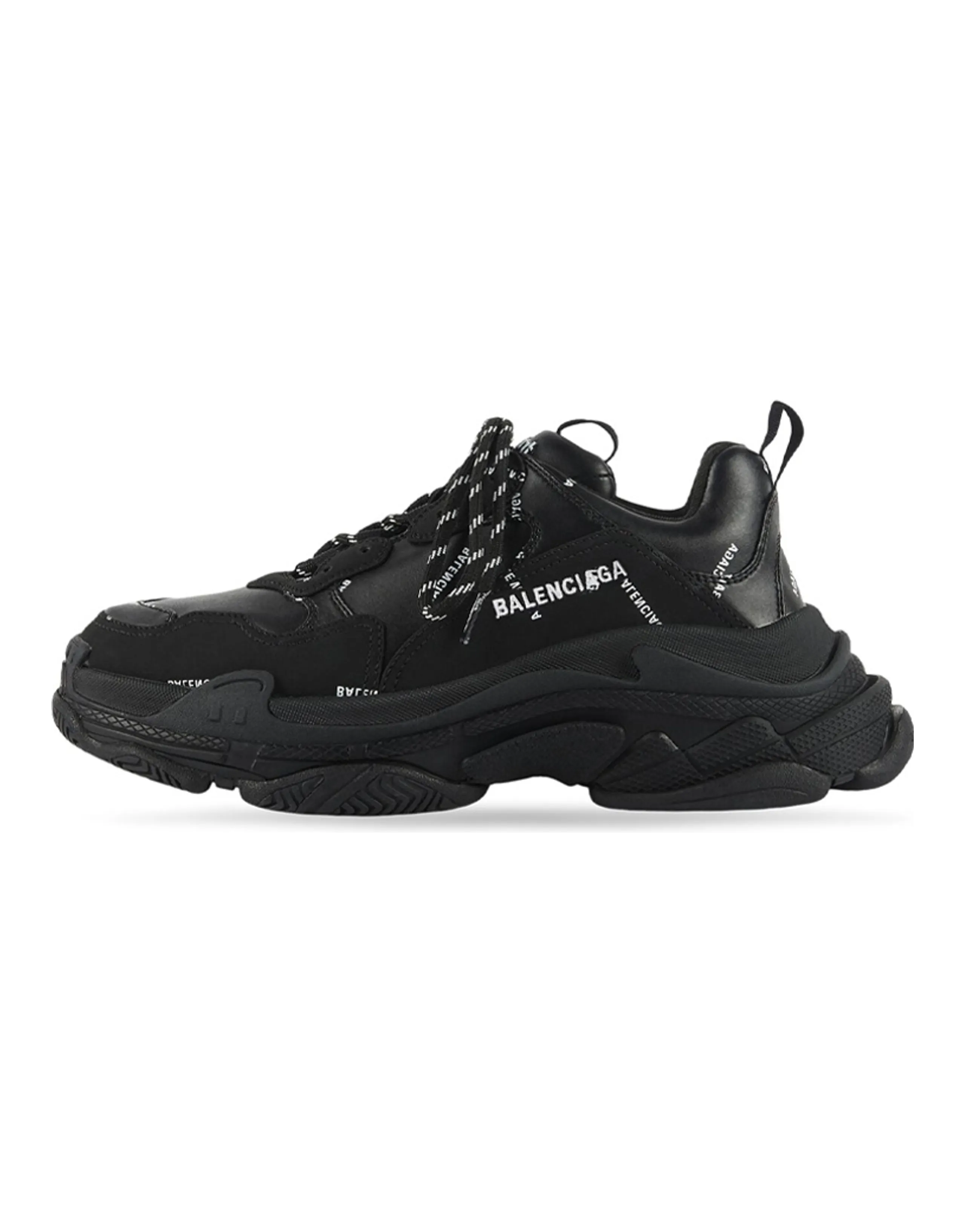 Balenciaga All Over Logo Triple S Black Women's