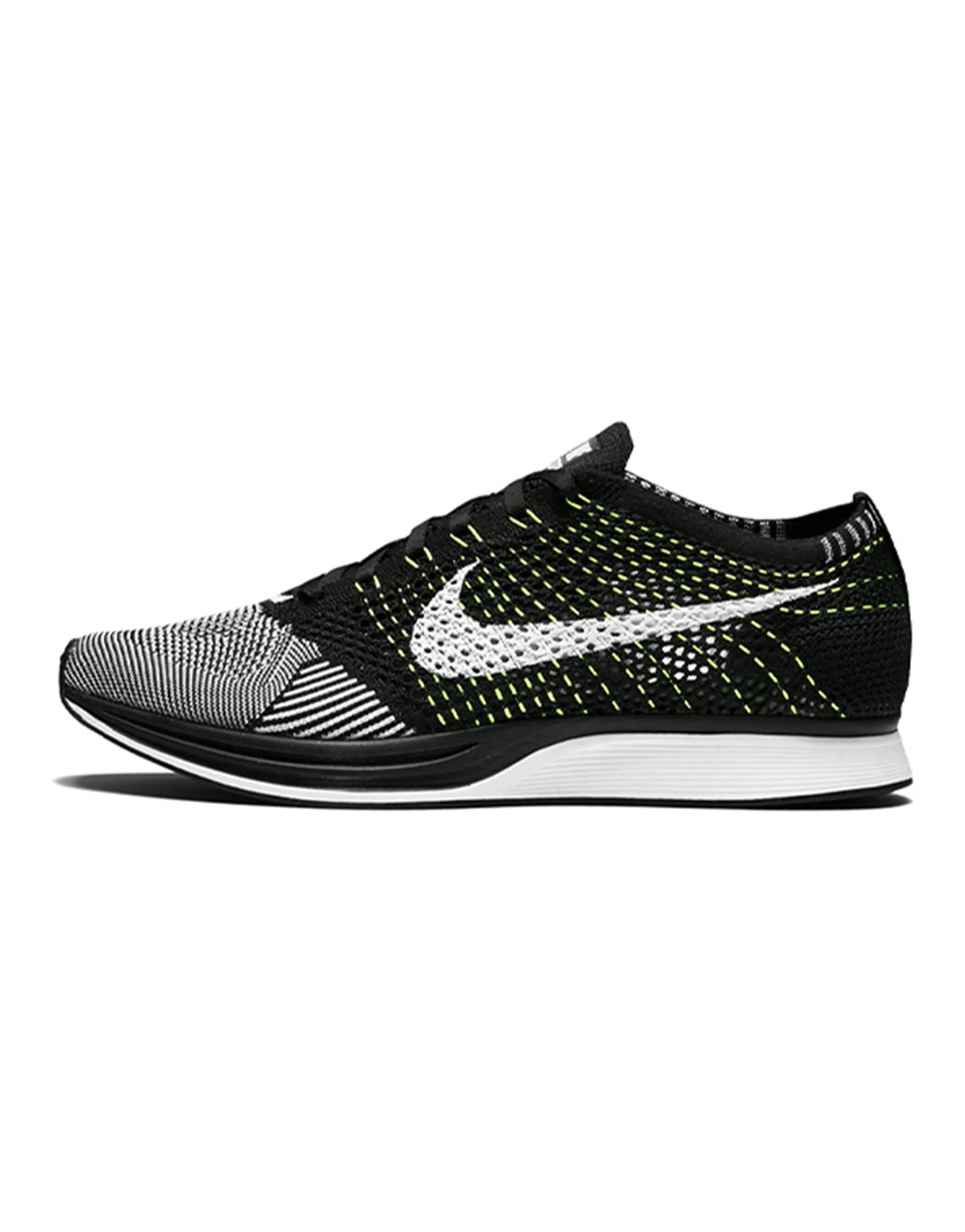 Nike Flyknit Racer Black White Volt