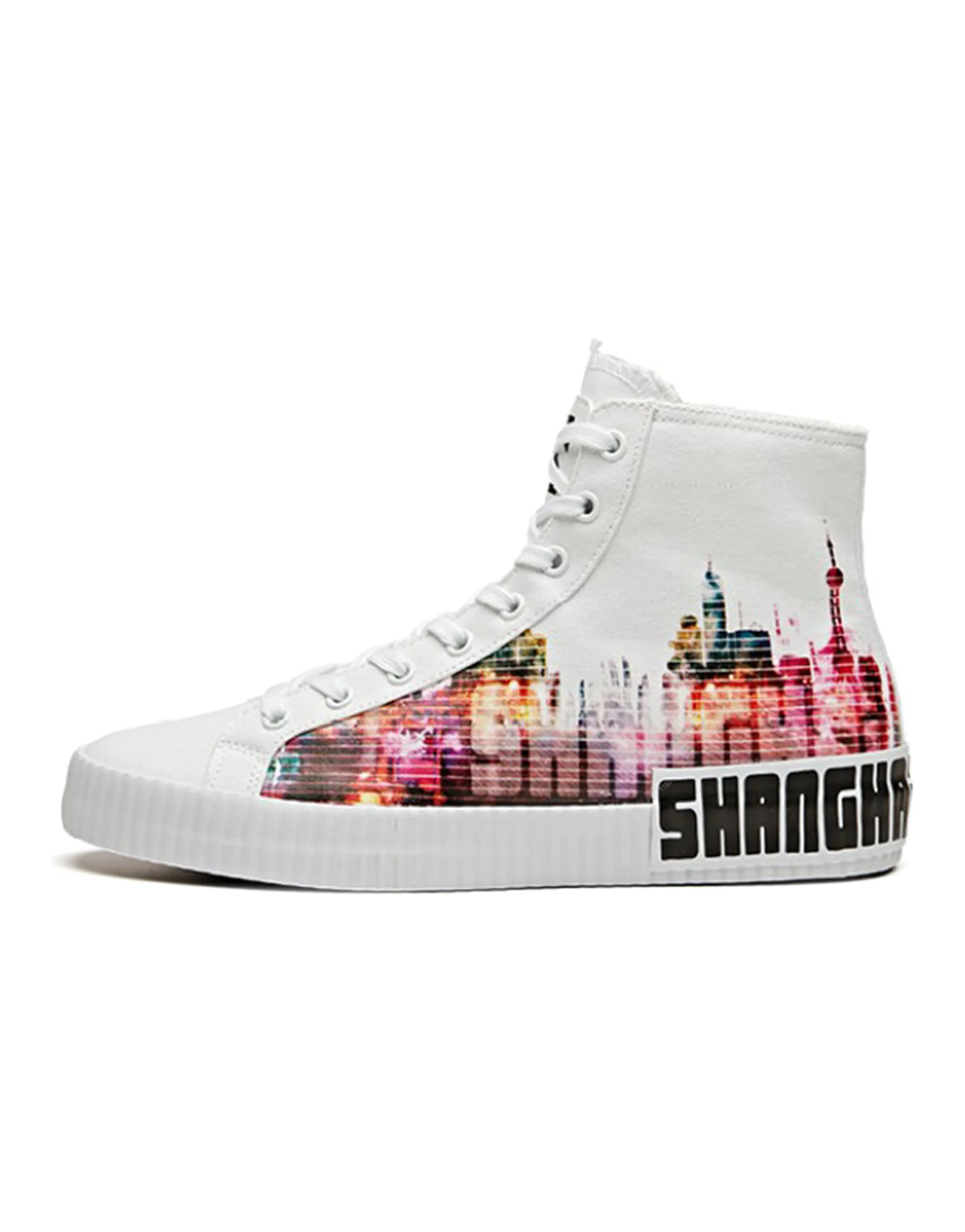 Anta Lightweight Coverage High-Top Canvas Shoes Women's White