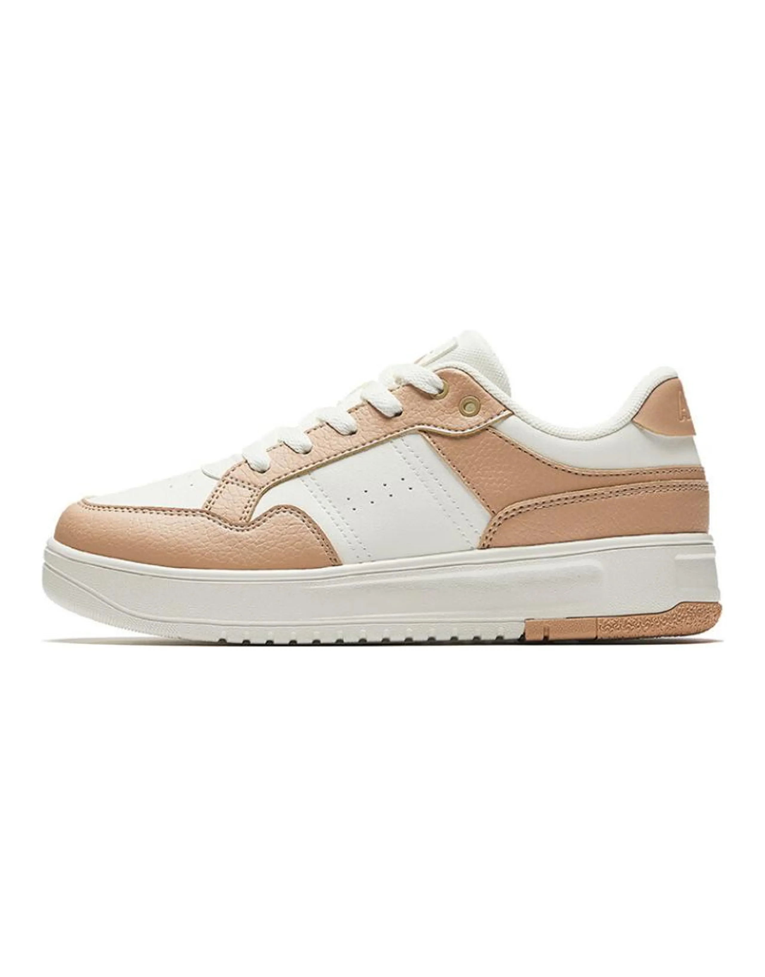 Anta Pozhu Comfortable Versatile Slip-Resistant Cushioning Low-Top Sneakers Women's White Brown