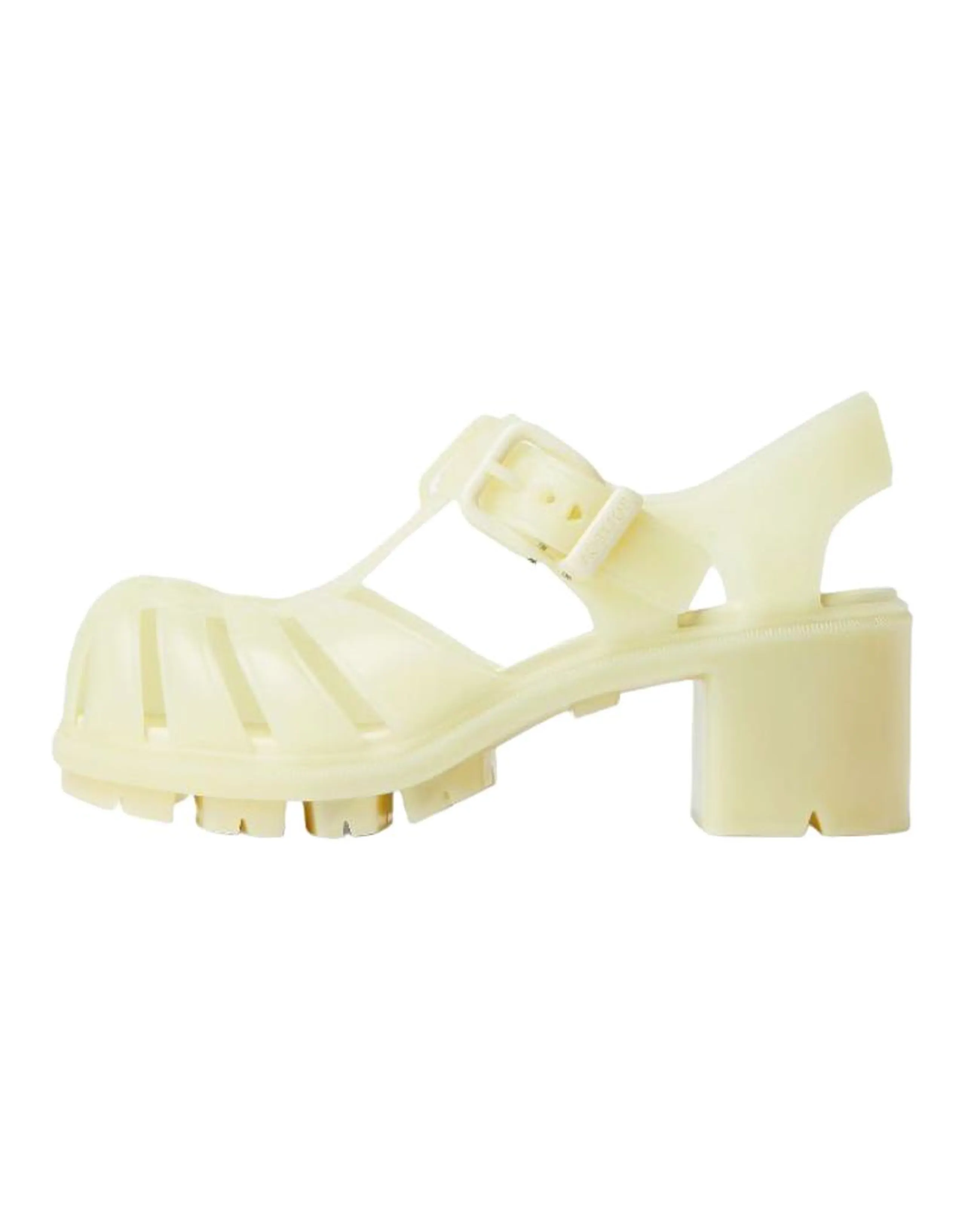 Bottega Veneta Gertie Buckle Strap Block Heel Roman Sandals 5cm Women's Yellow