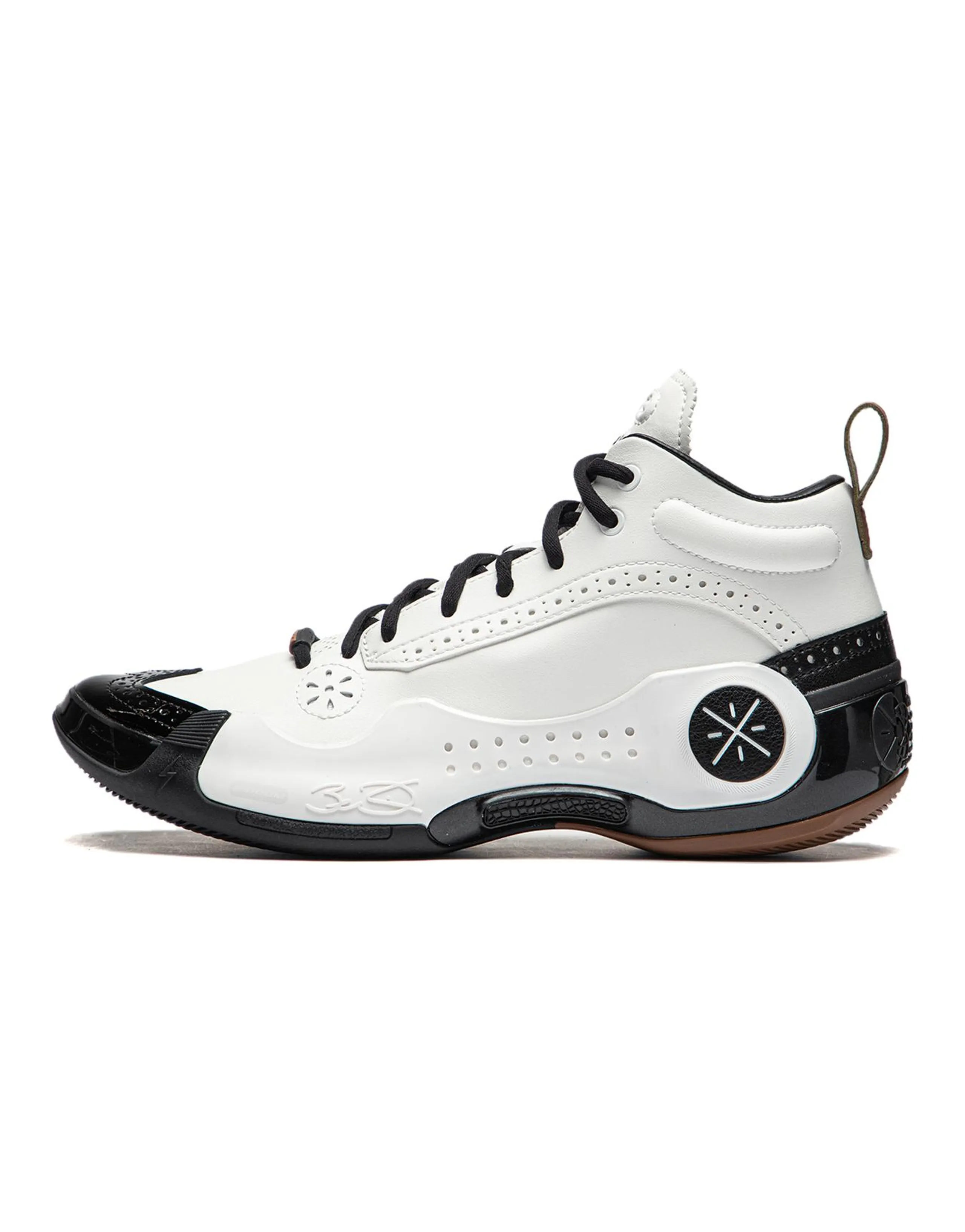 LINING WOW 10 Basketball Shoes Men Mid-Top Black White