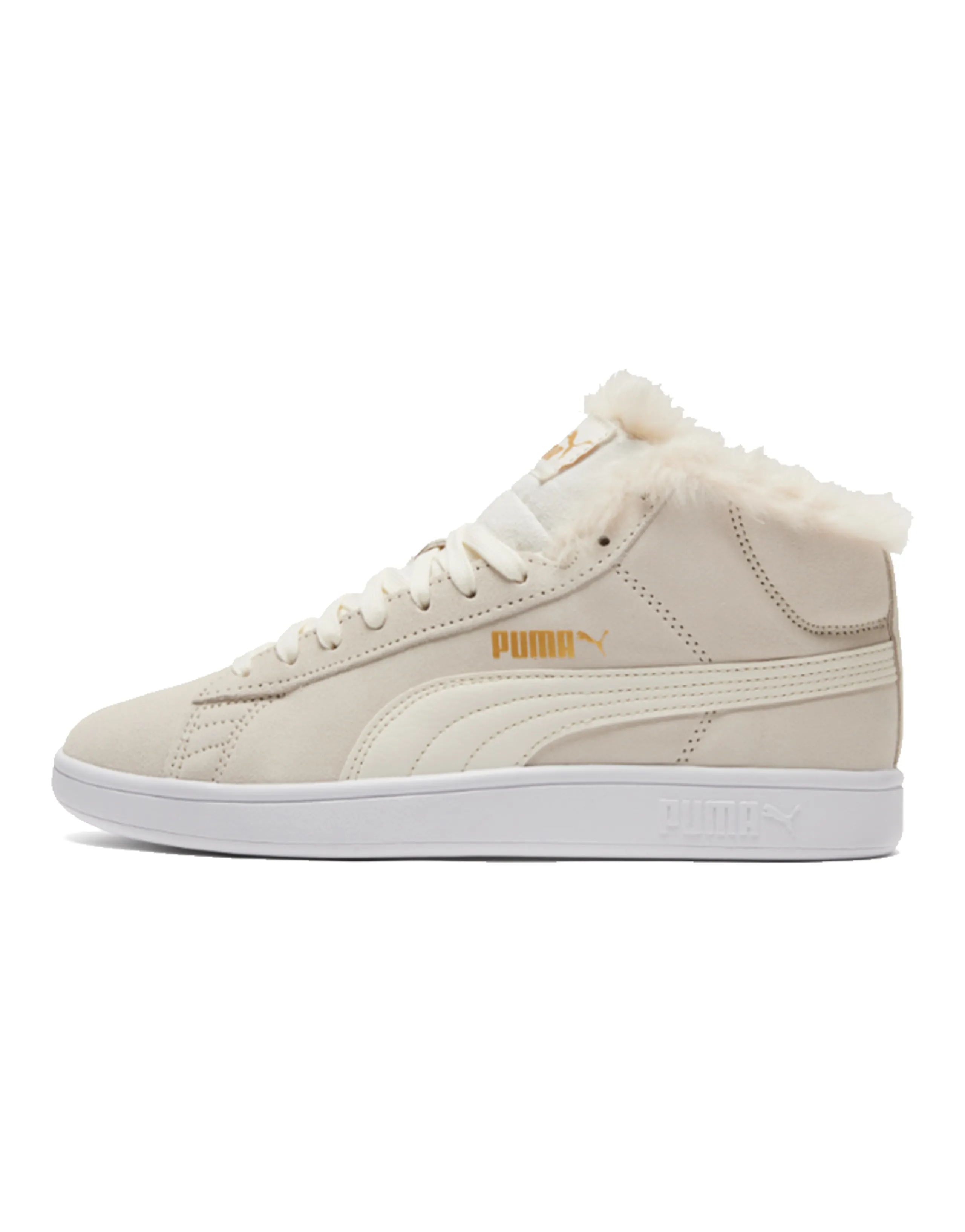 PUMA Smash V2 Mid Top Sneakers Beige/White Women's