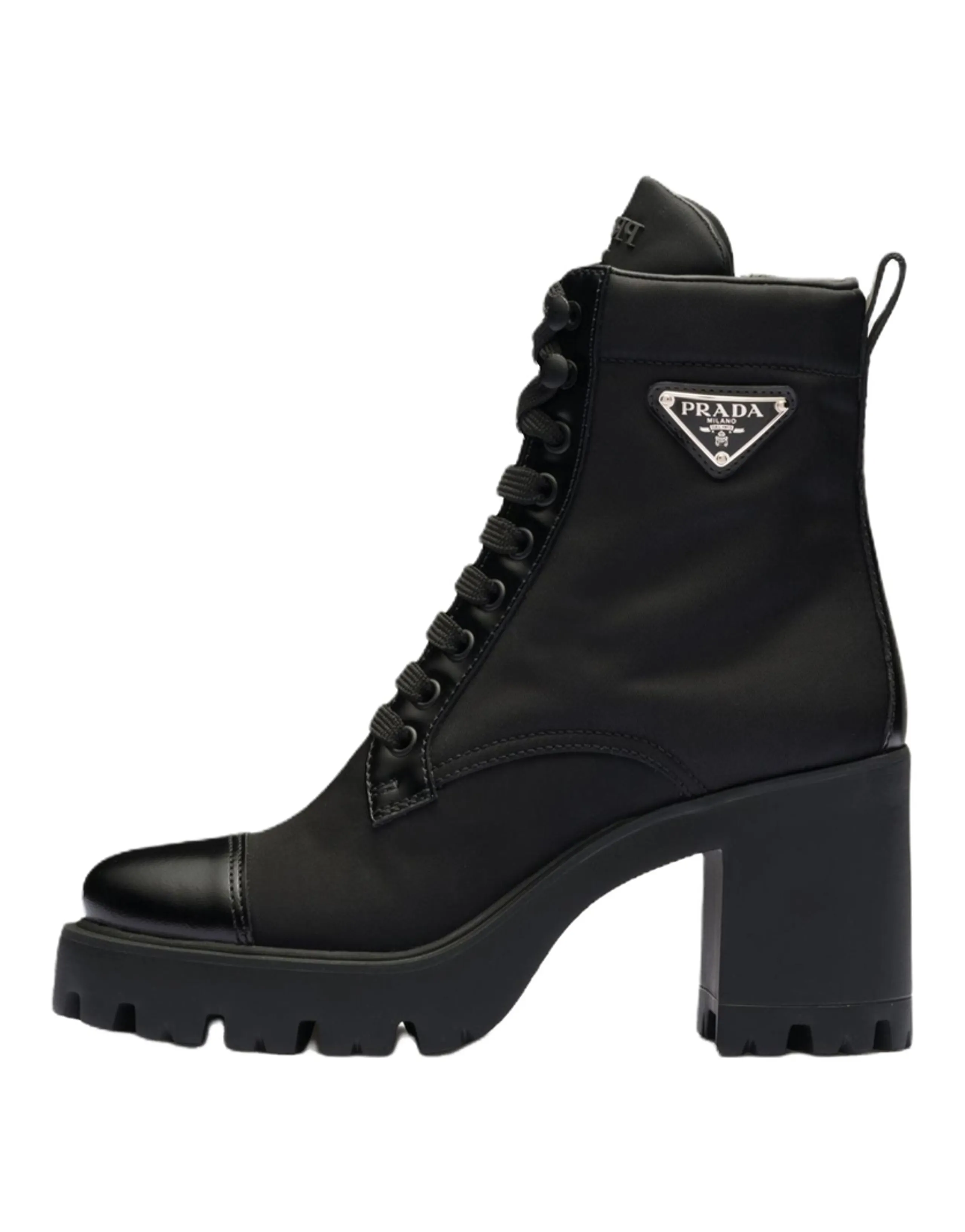 PRADA Leather Casual Ankle Boots Women's Black