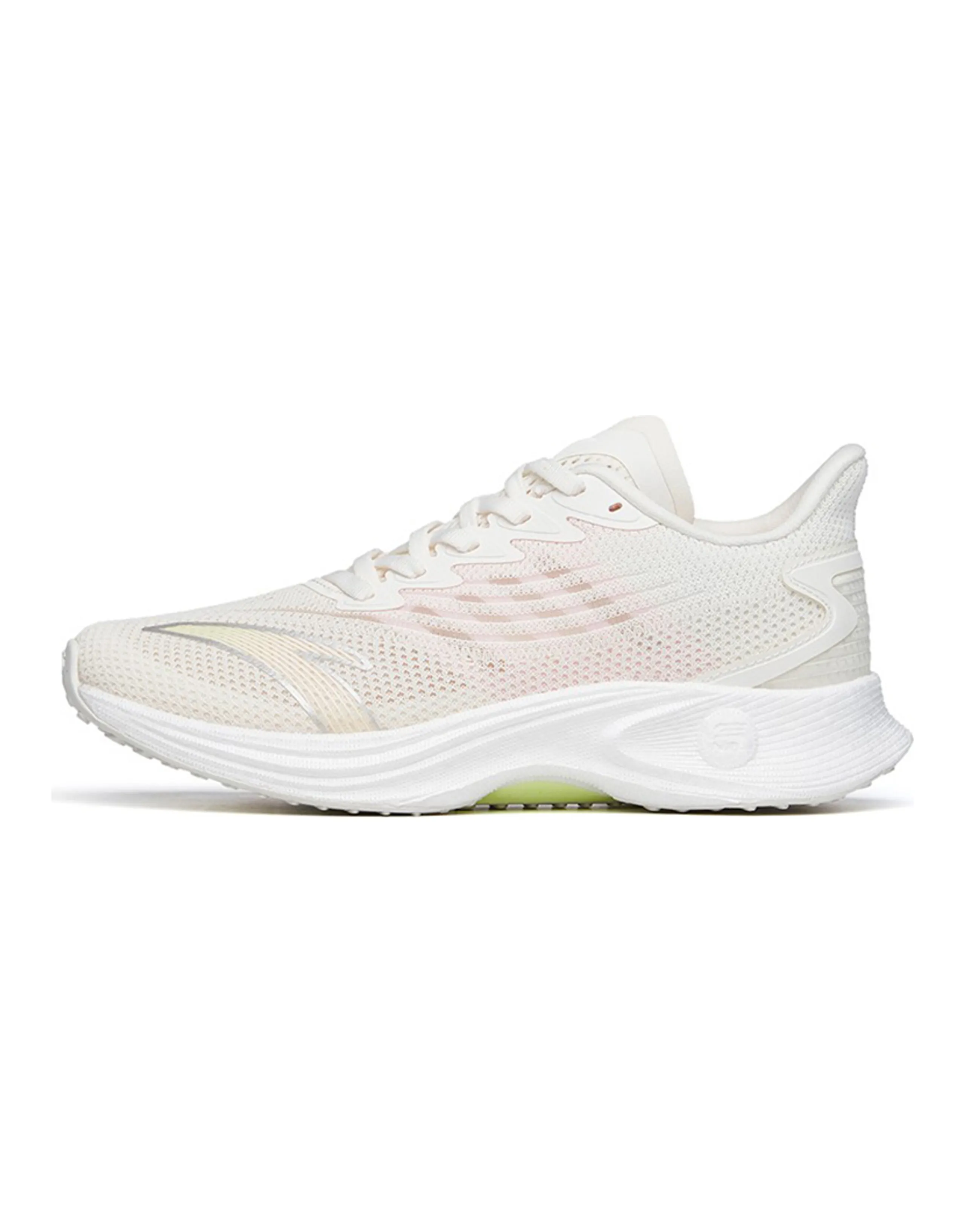 Anta MACH 2.0 Cushioning, Slip Resistant, Abrasion Resistant, Breathable Low Top Running Shoes Women's Ivory White