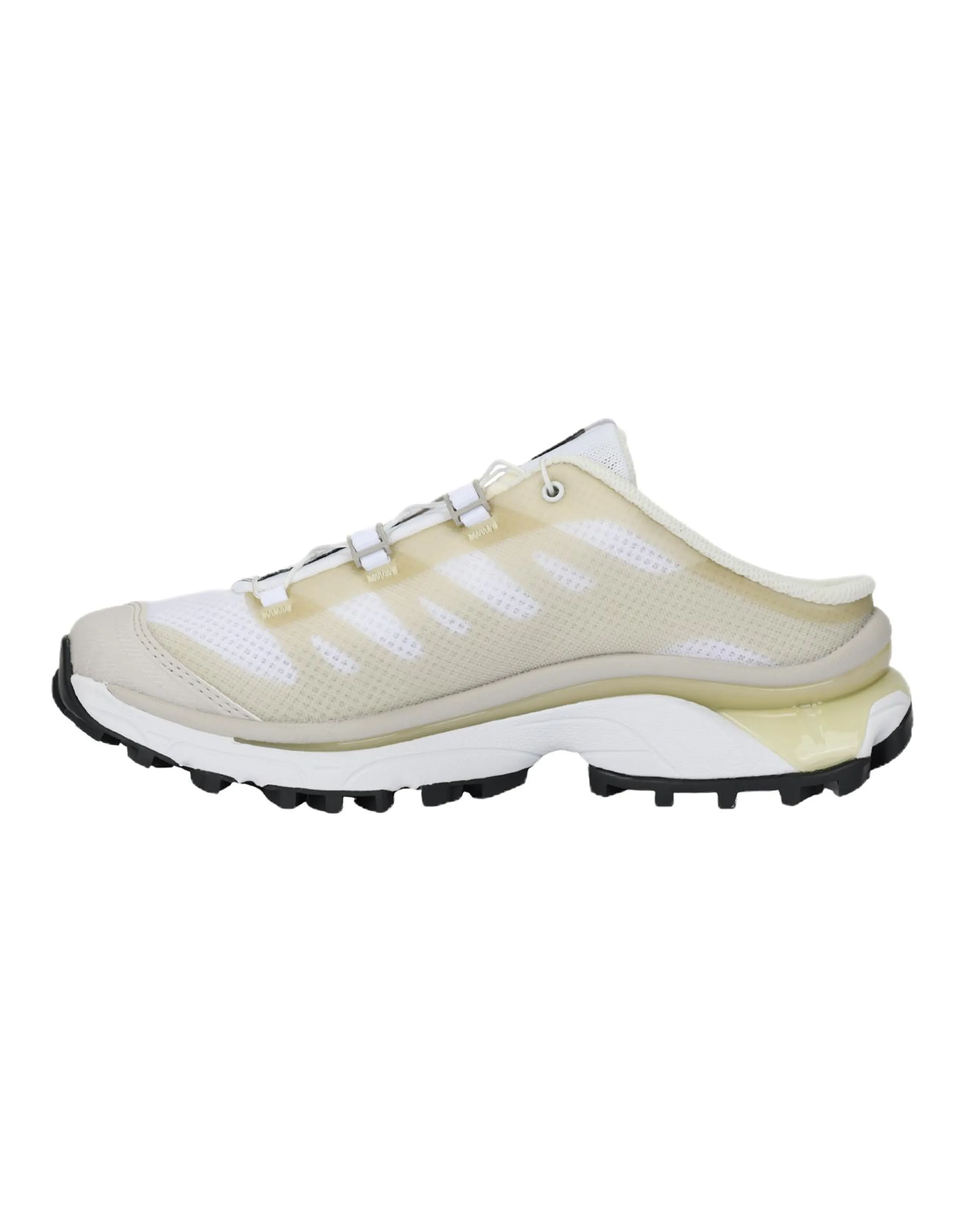 SALOMON x MM6 Maison Margiela XT4 Round Toe Open Back Mules Rubber Toe Cap Slides Women's Beige