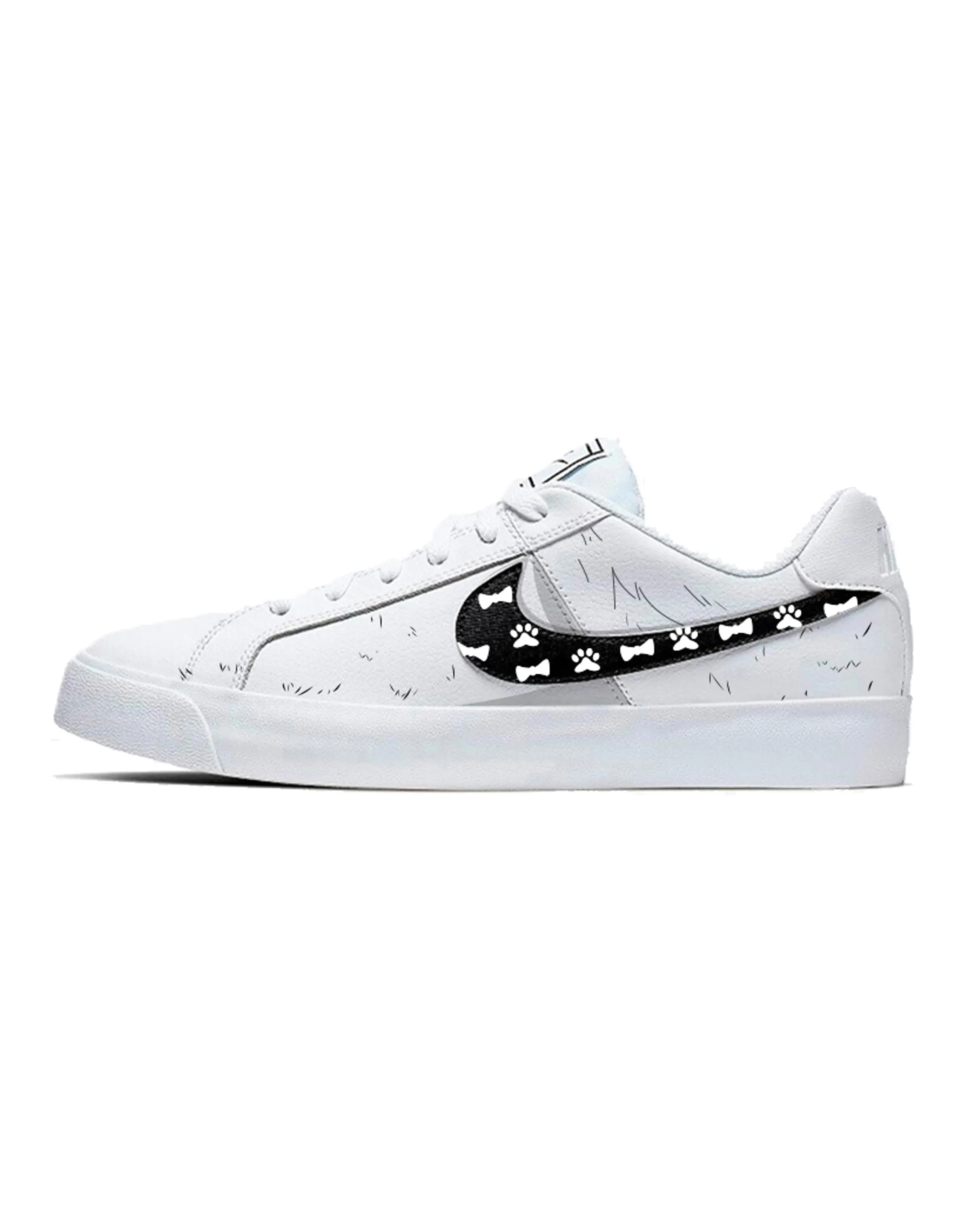 Nike Court Royale Skateboard Shoes Unisex Low-Top Black White
