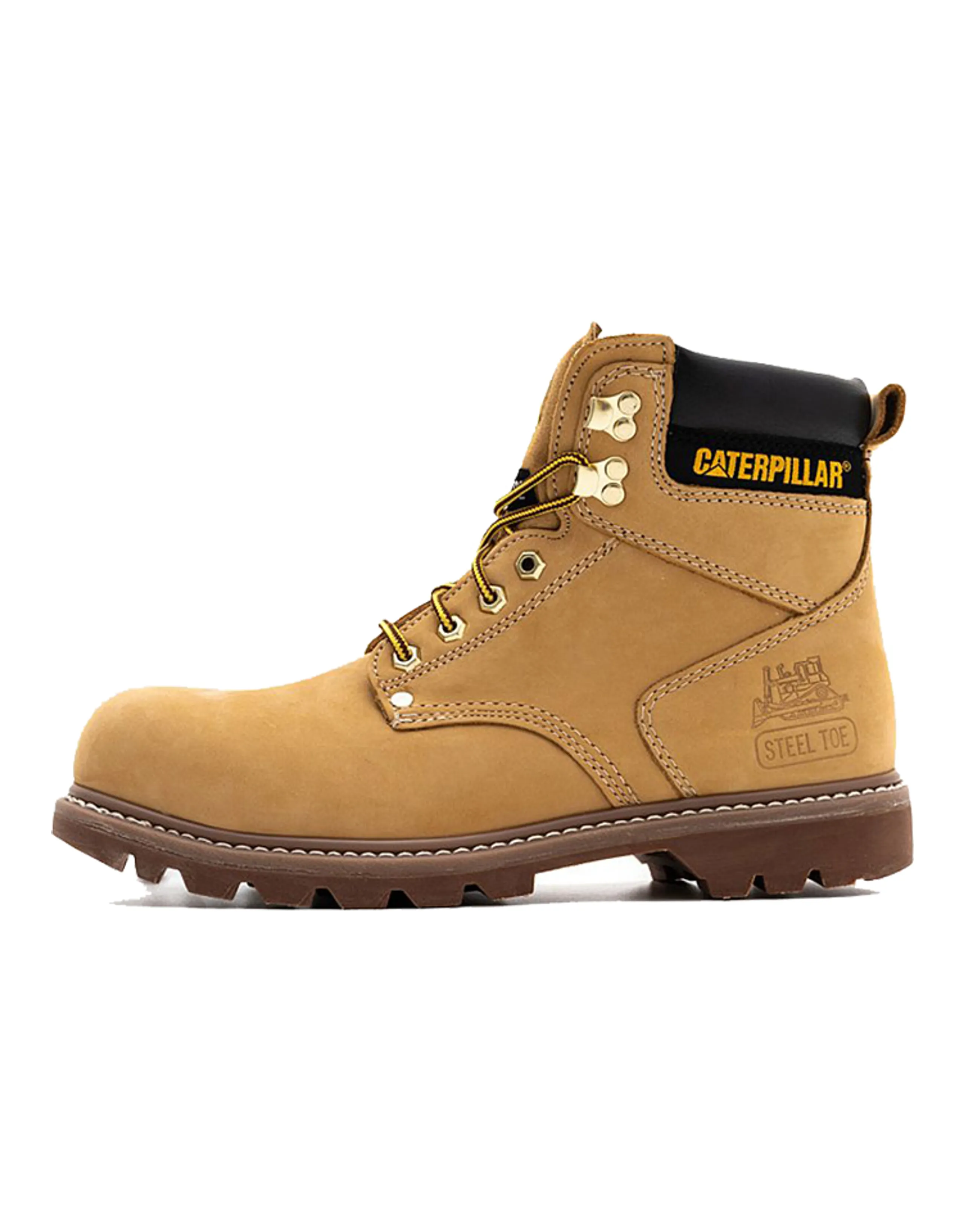 CAT Breathable Wear Resistant Cushioning Slip Resistant Short Outdoor Boots Men's Brown Yellow