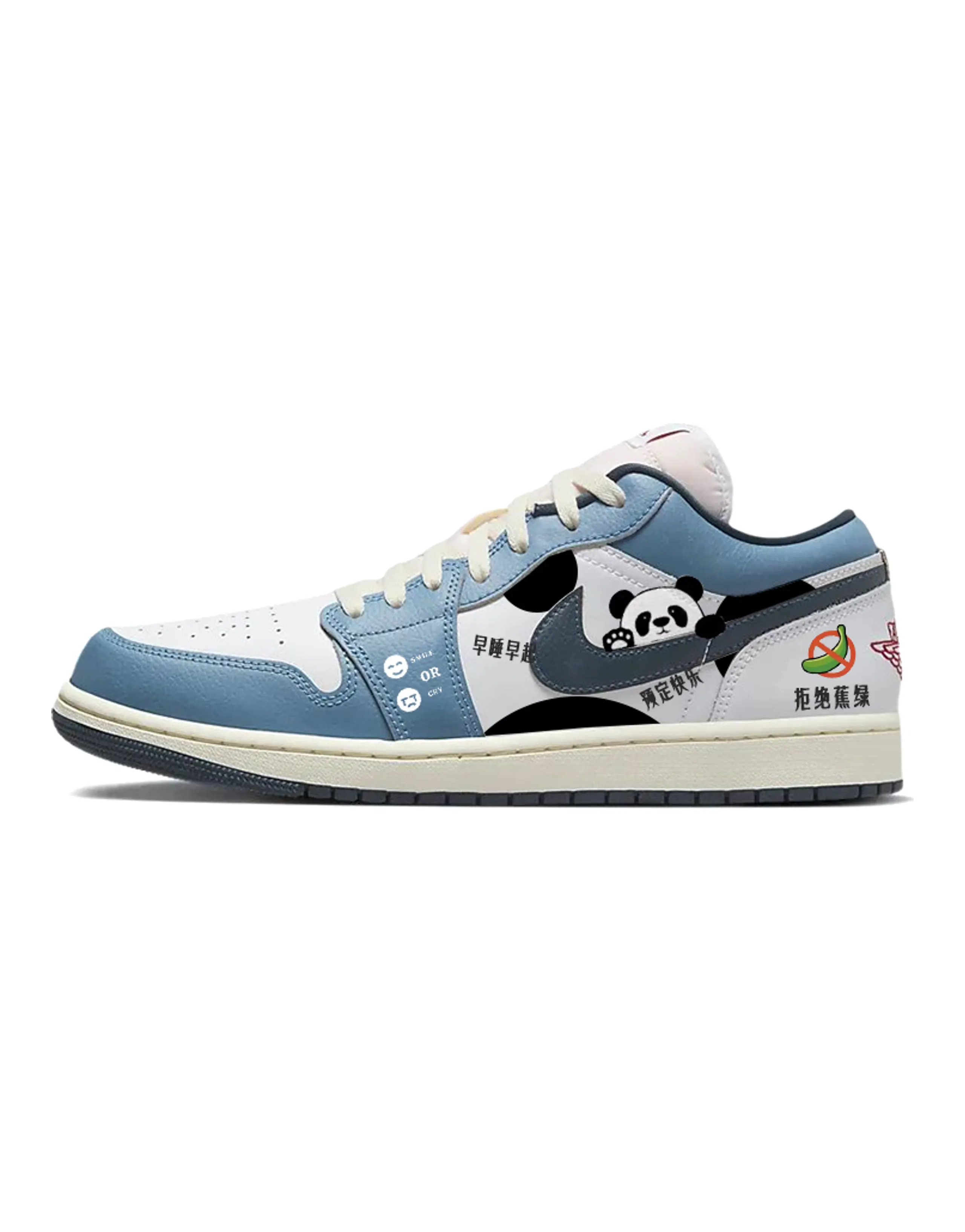 JORDAN Air JORDAN 1 Vintage Basketball Shoes Men Low Top White/Blue