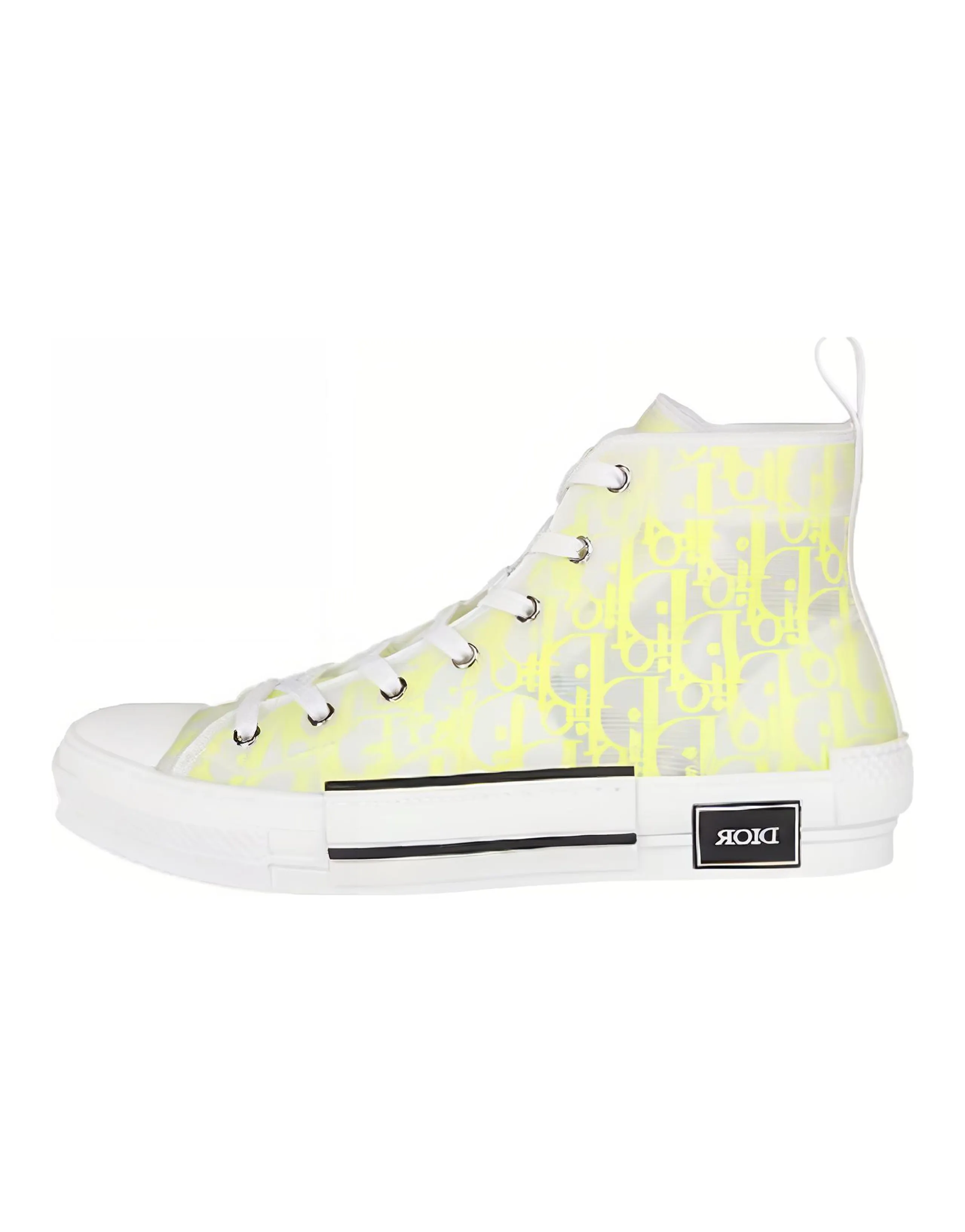 DIOR B23 High Top White Yellow Oblique