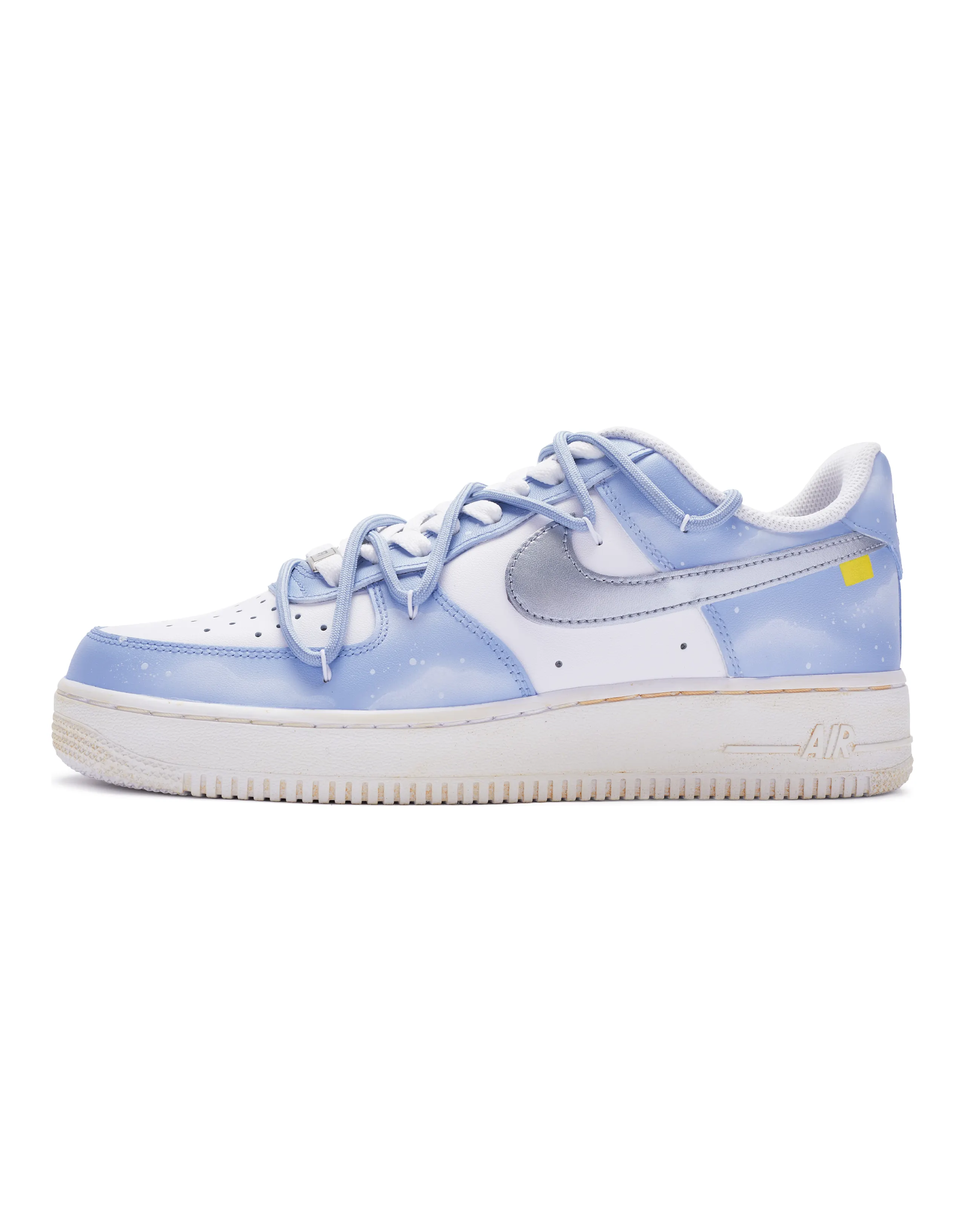 Nike Air Force 1 Skateboard Shoes Women's Silver White Blue