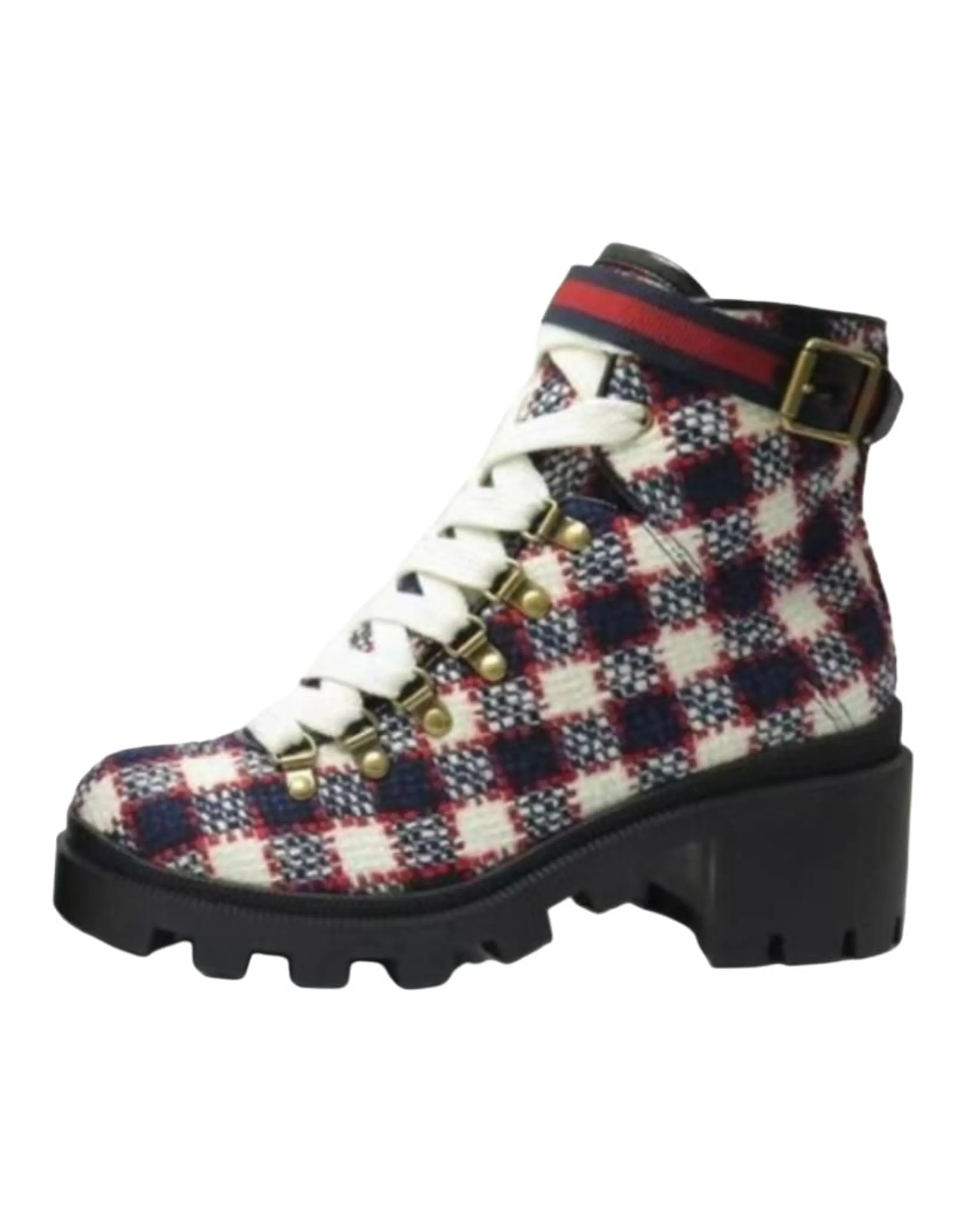 GUCCI Ankle Boots Women's White Blue Red