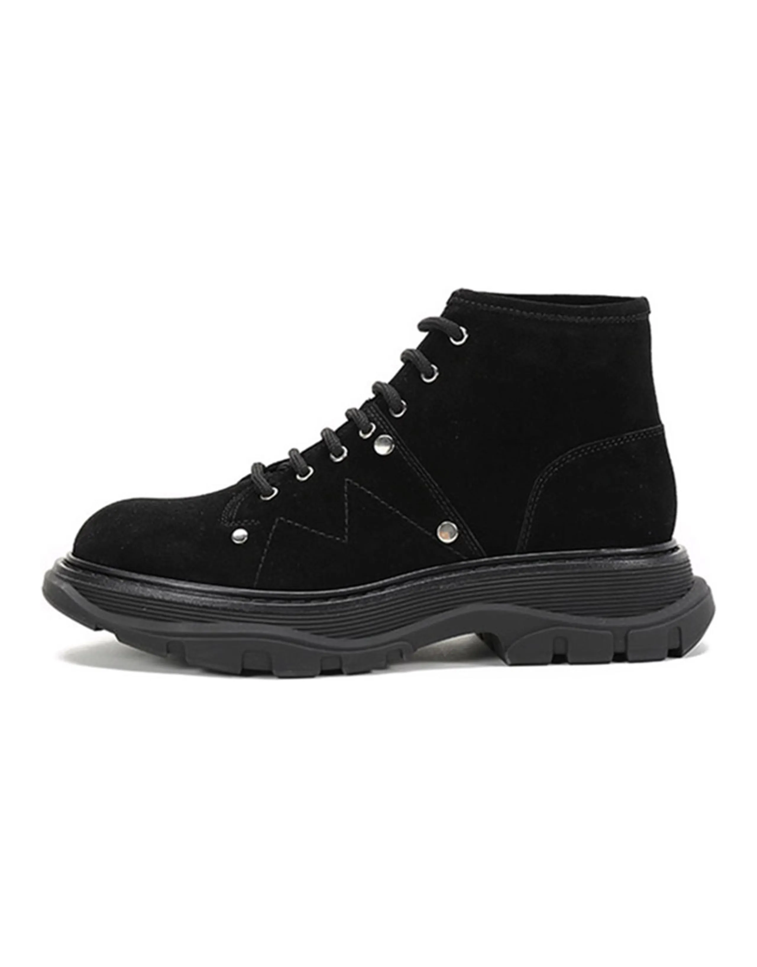 Alexander McQueen Suede Lace-Up Ankle Boots Women's Black