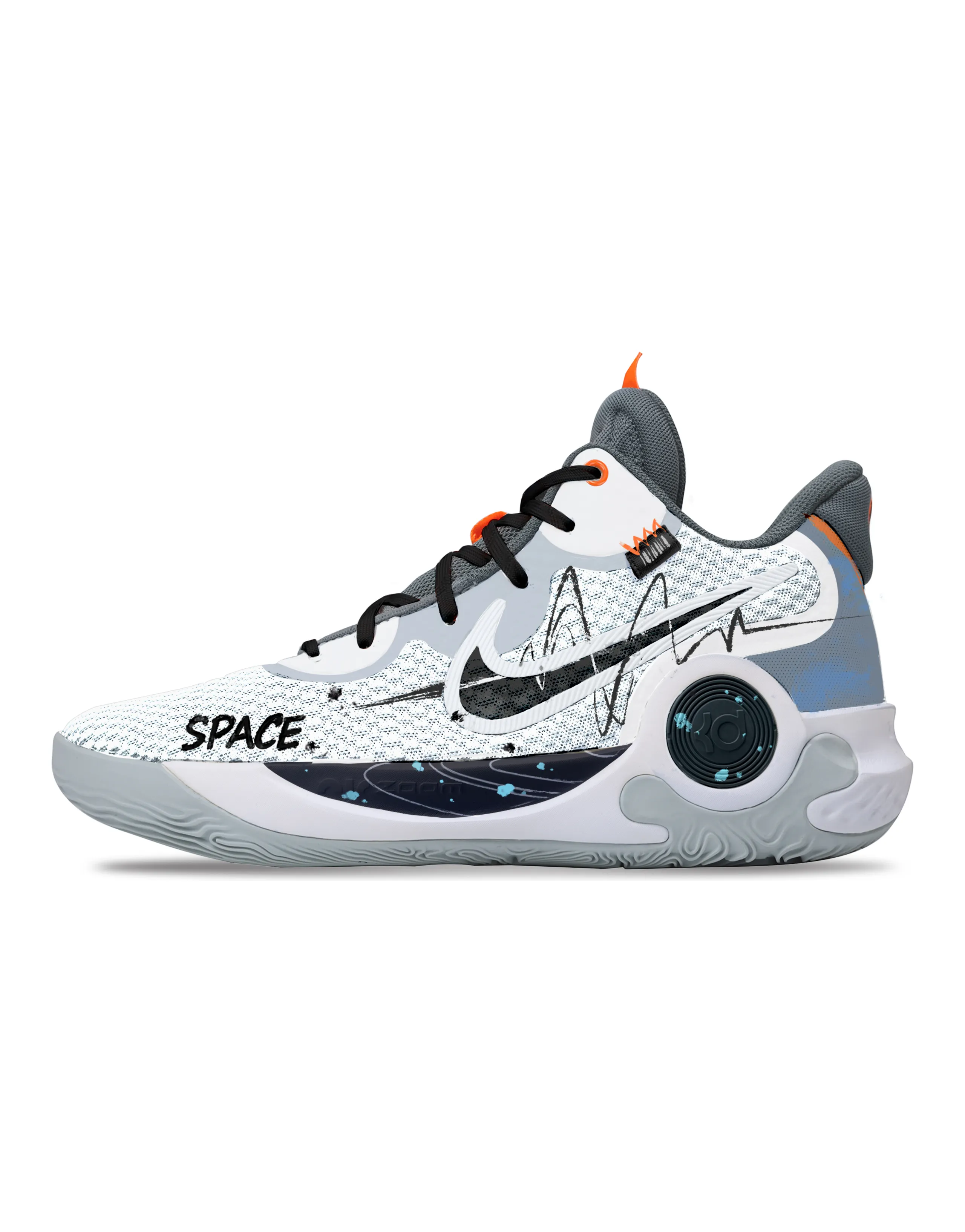 Nike KD Trey 5 IX Cushioning Wear-Resistant Mid-Top Basketball Shoes Unisex Gray White