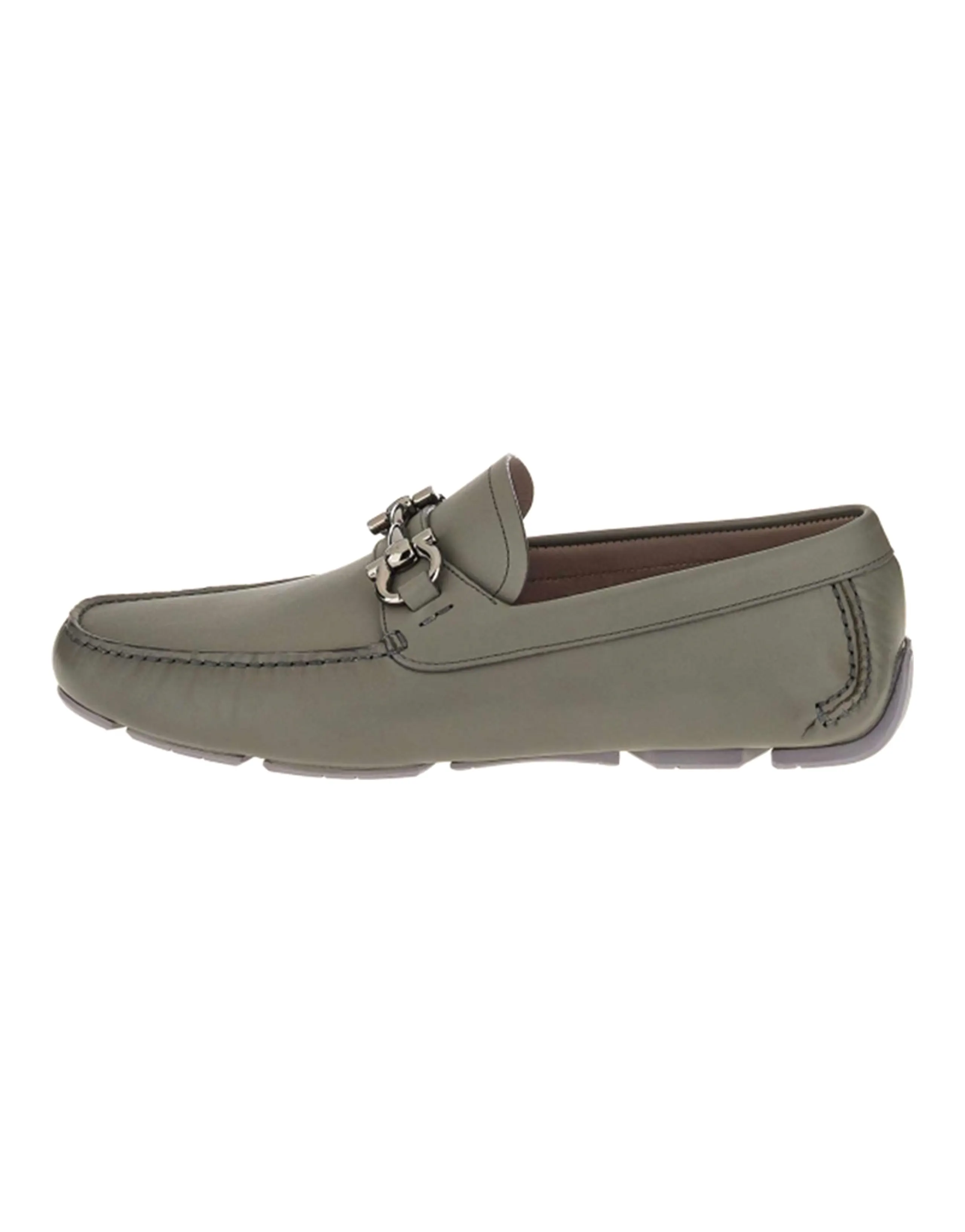 FERRAGAMO Gancini-plaque Leather Driver Shoes