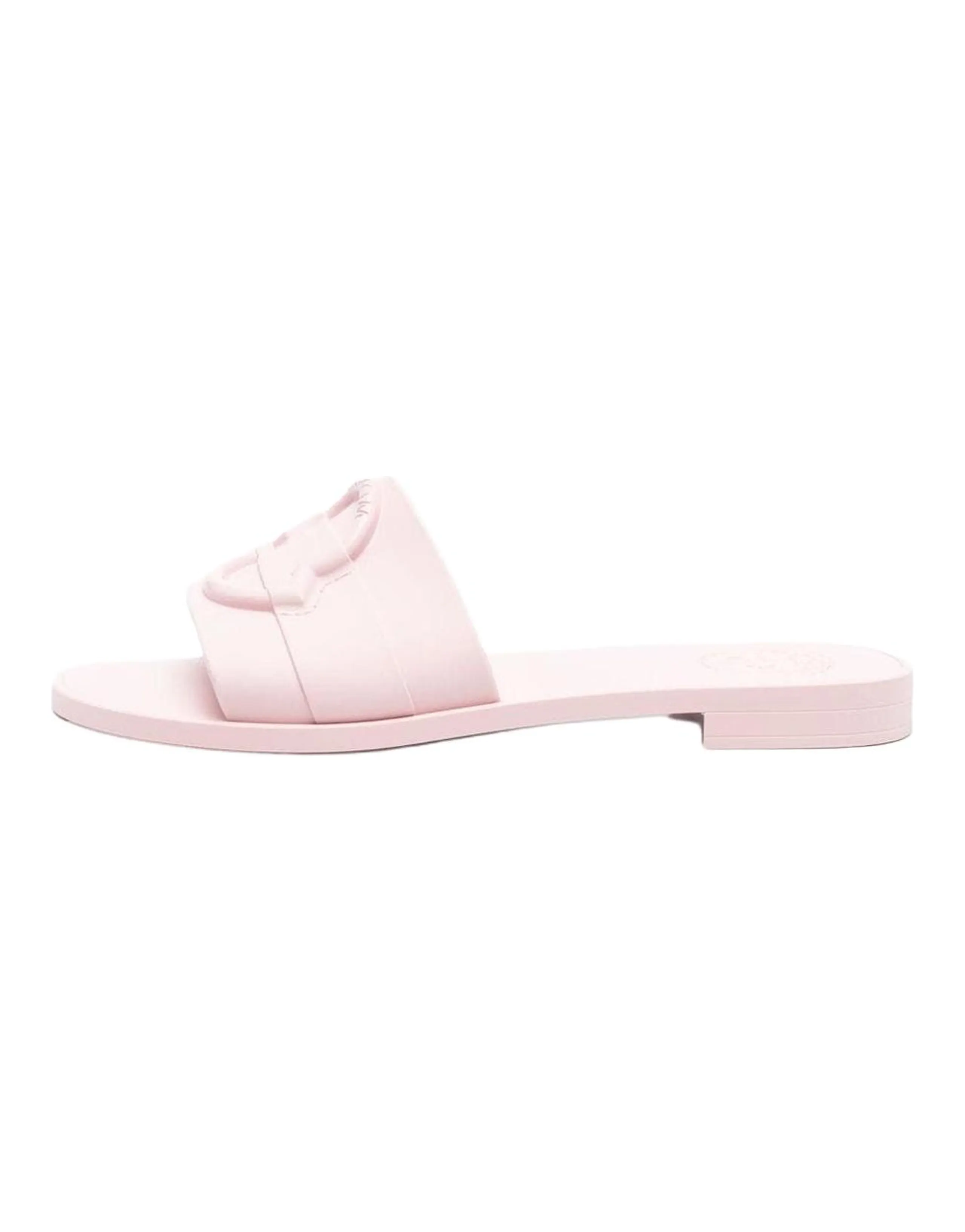 Moncler Round Toe Logo Slide Sandals Women's Pink