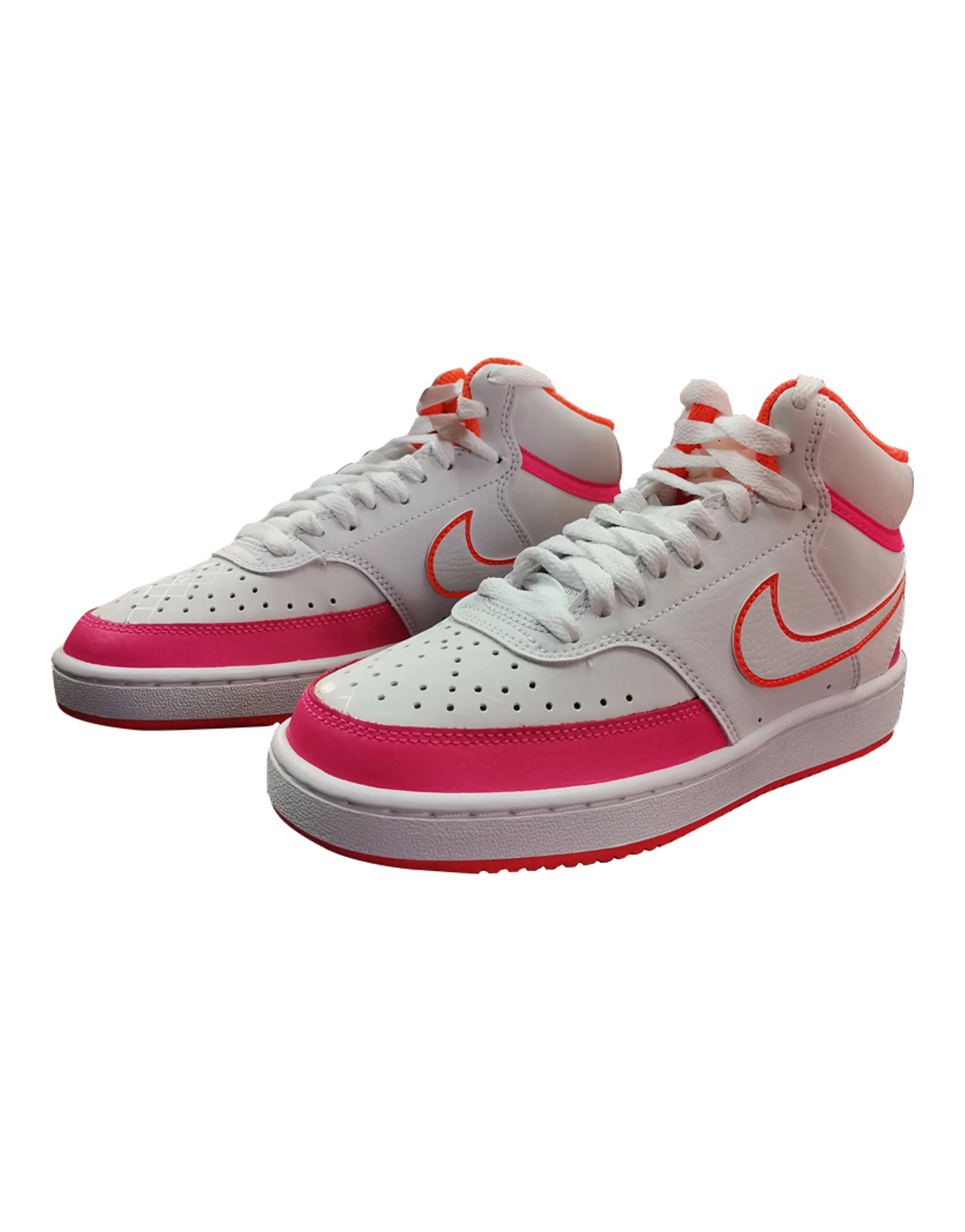 Nike Court Vision Mid Shoes For White/Pink Women's