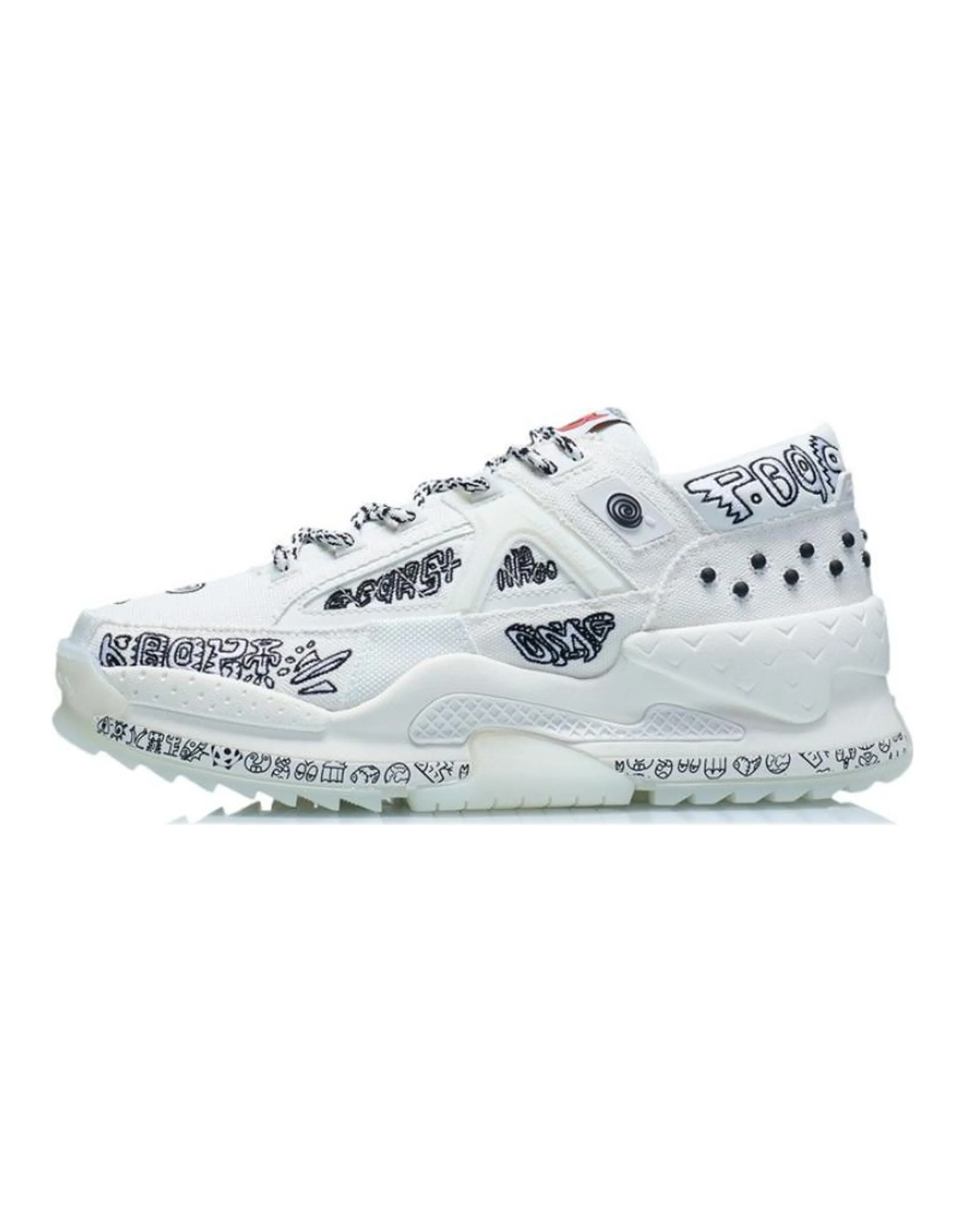 LiNing CF Peace Low-Top Sports Casual Shoes Men's Mist White