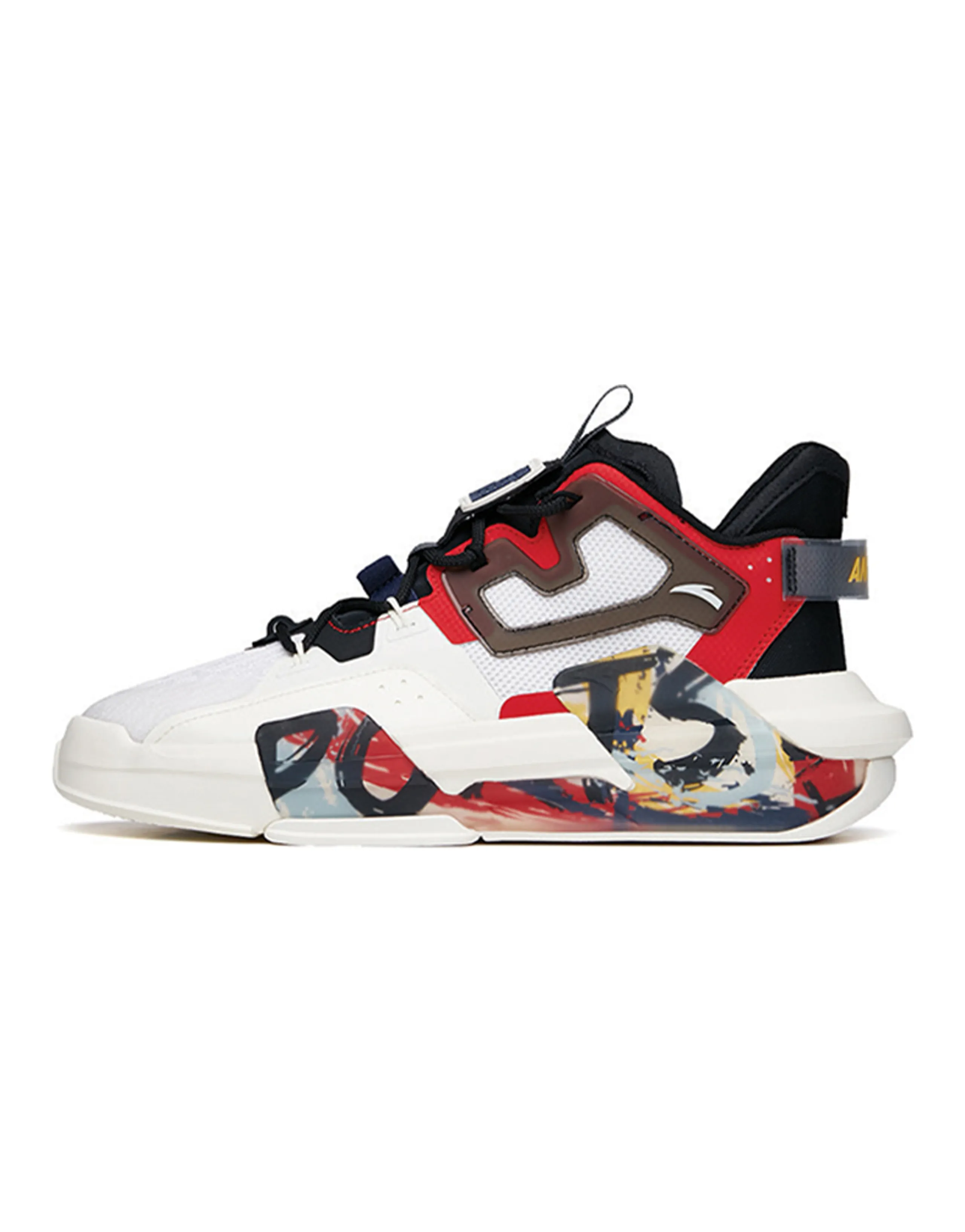 Anta Bastard 3.0 Anti-Slip And Wear-Resistant Lightweight Low-Top Skateboard Shoes White Black Red