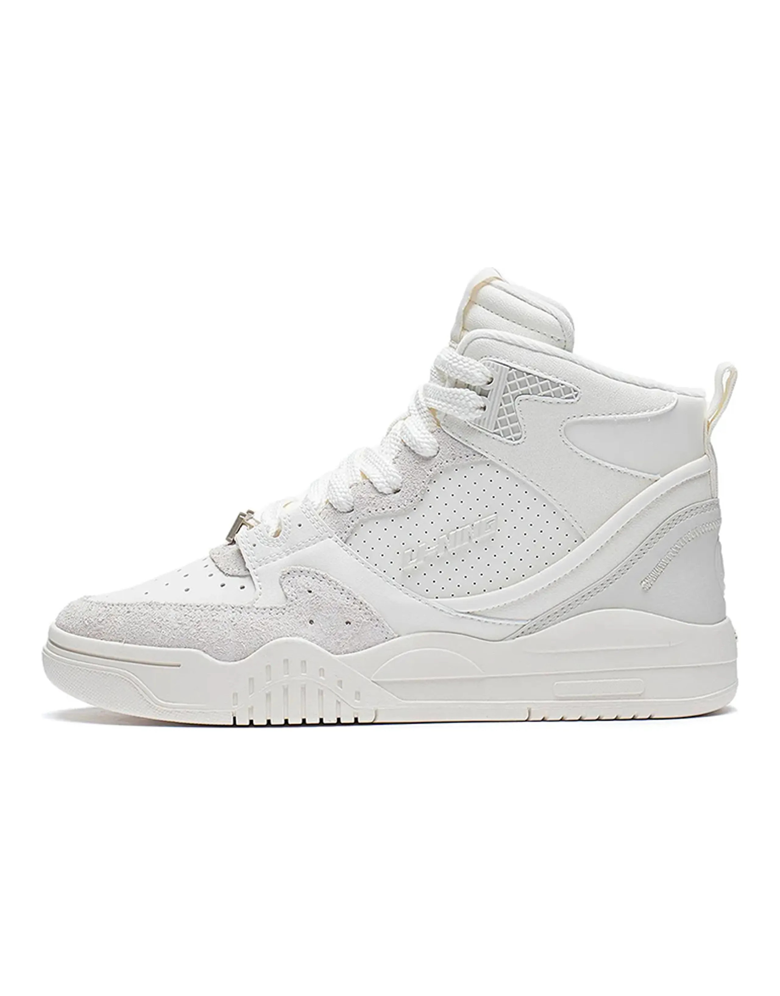 LiNing Yuebai High-Top Sports Casual Shoes Women's Ecru