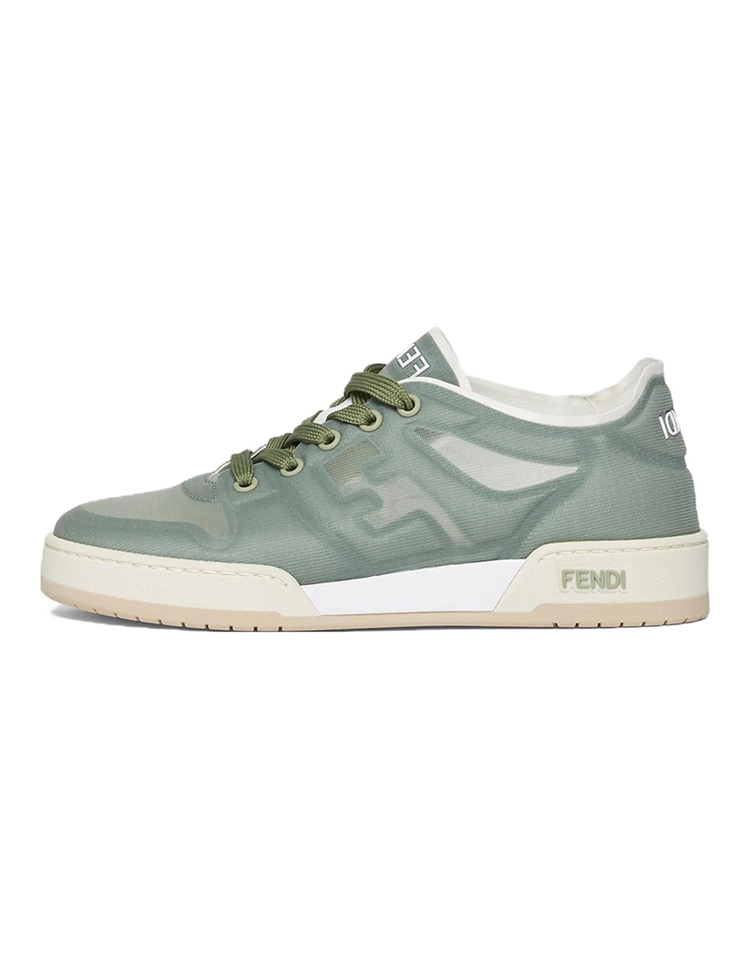 FENDI Match Mesh Low-Top Lace-Up Fashion Sneakers Women's Green