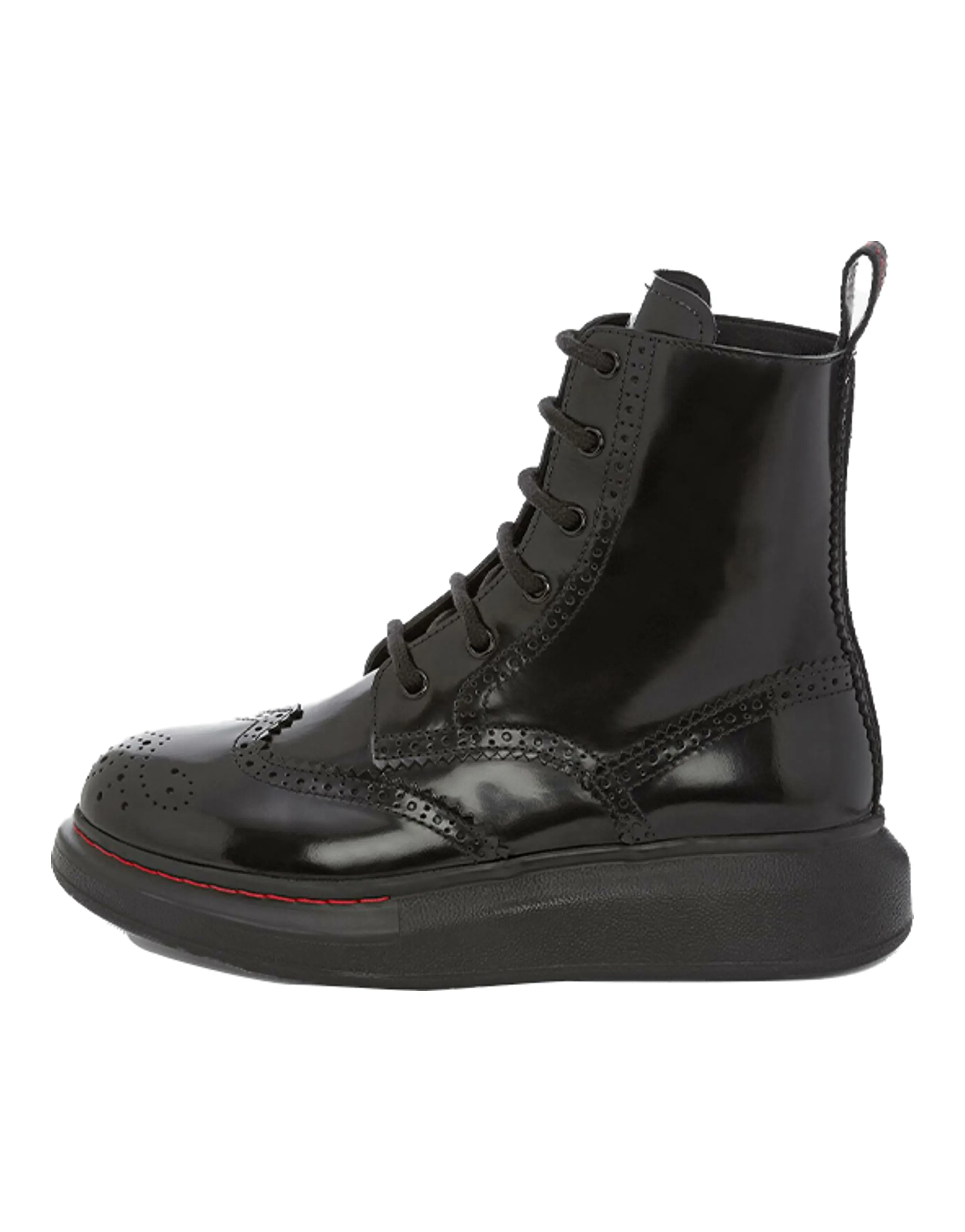 Alexander McQueen Hybrid Lace Up Boot Black Women's