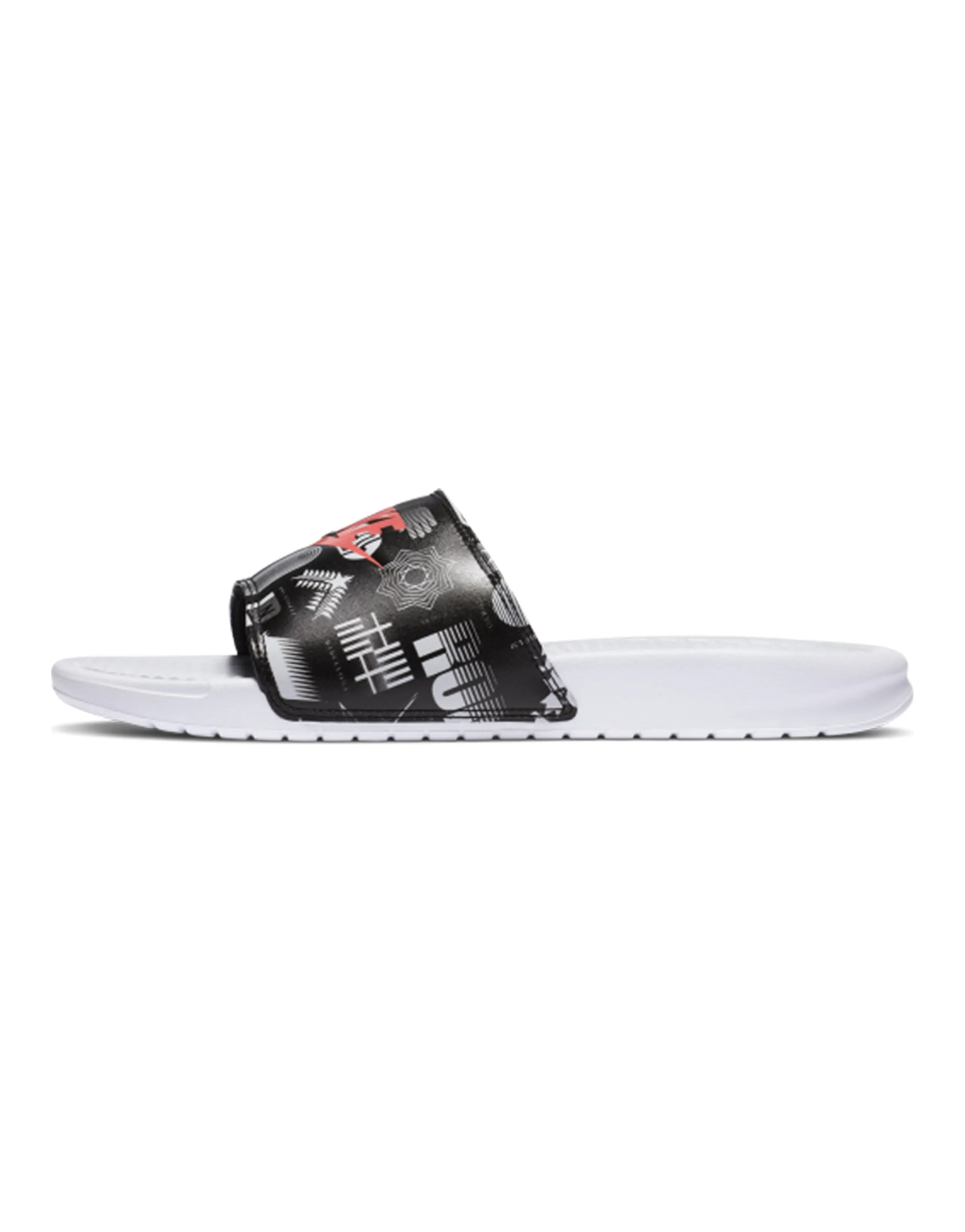 Nike Benassi Jdi Print White Black Slippers 'White Black'