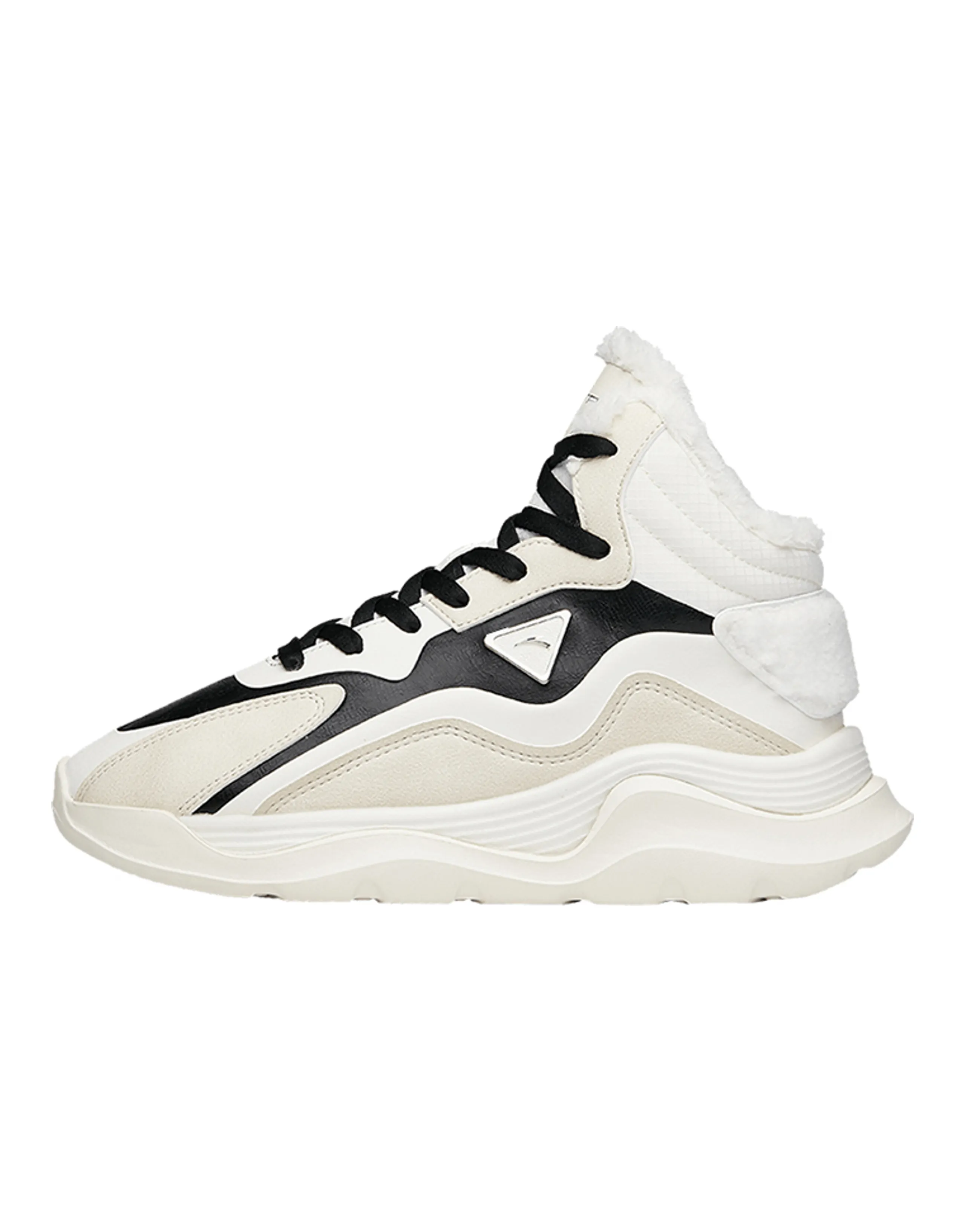 ANTA Casual Shoes Women's Mid-Top Light Beige White/Ivory White/Black