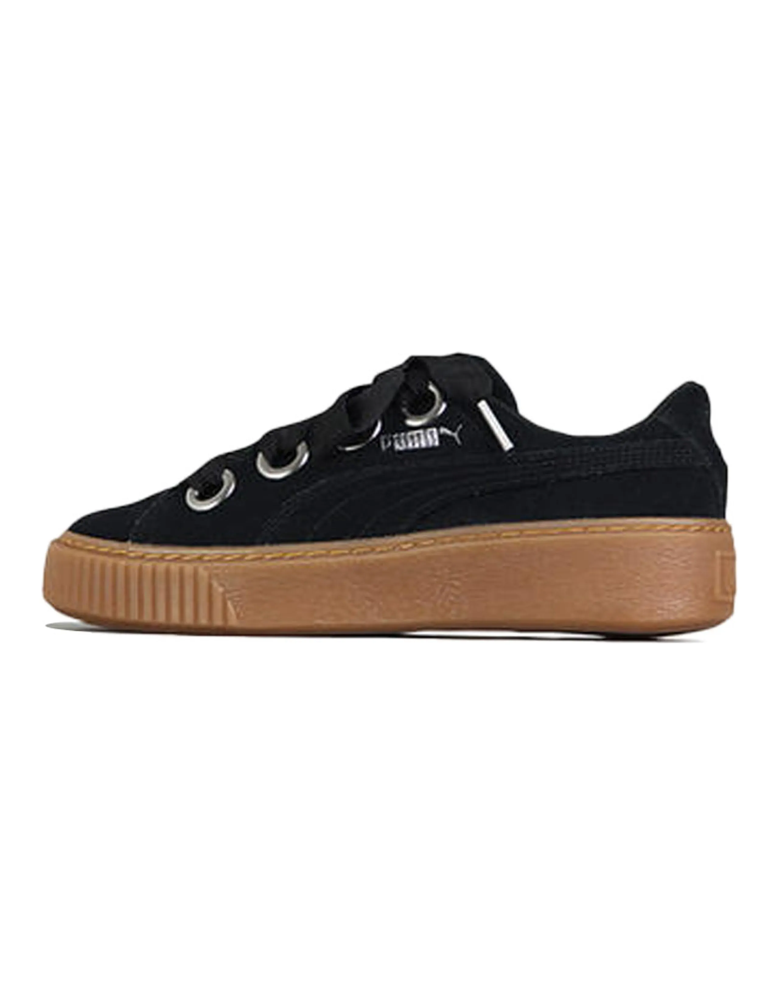 PUMA Platform Kiss Suede 'Black' Women's