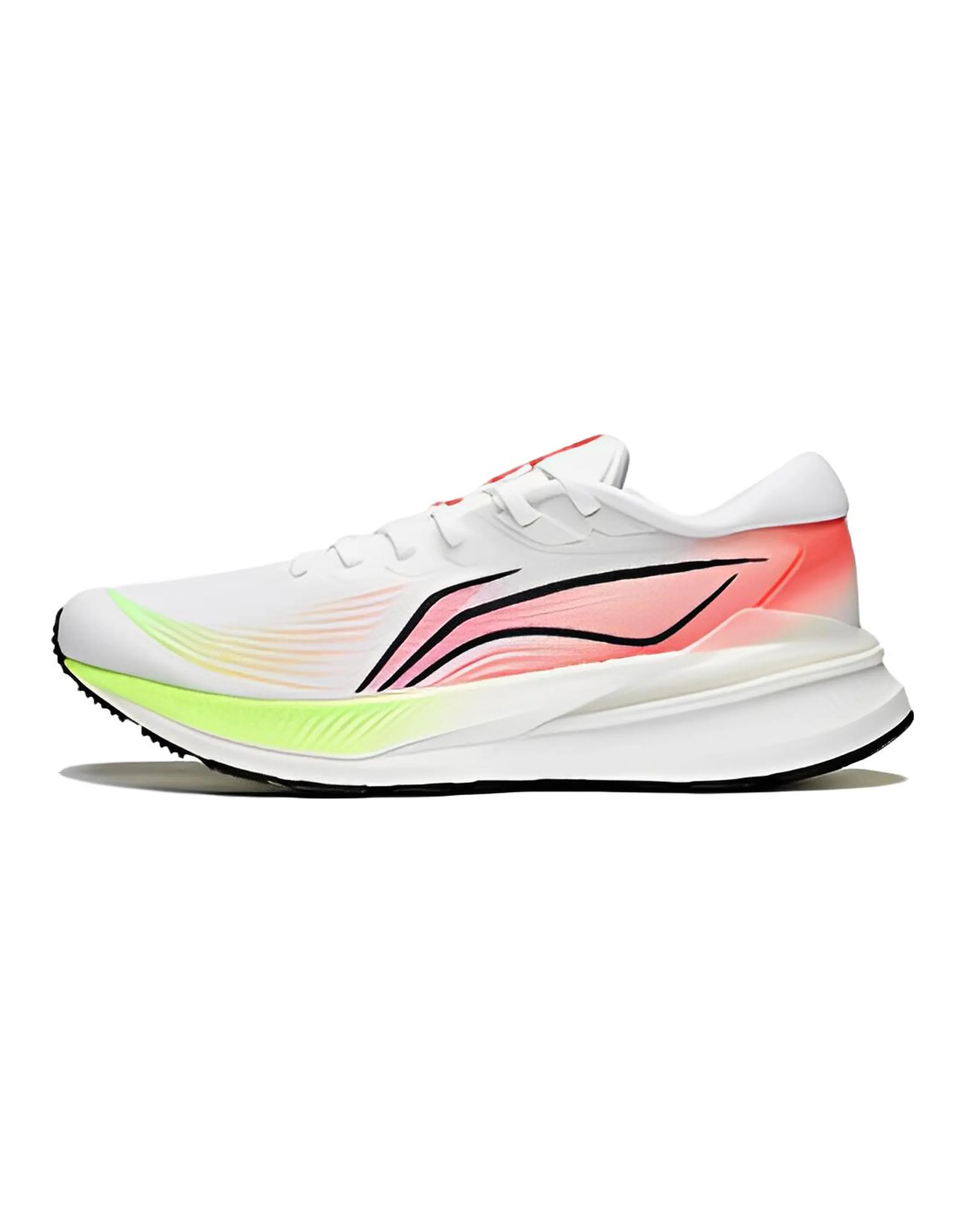 LiNing Light Shock Absorbers Slip Resistant Breathable Low top Running Shoes Men's White Red
