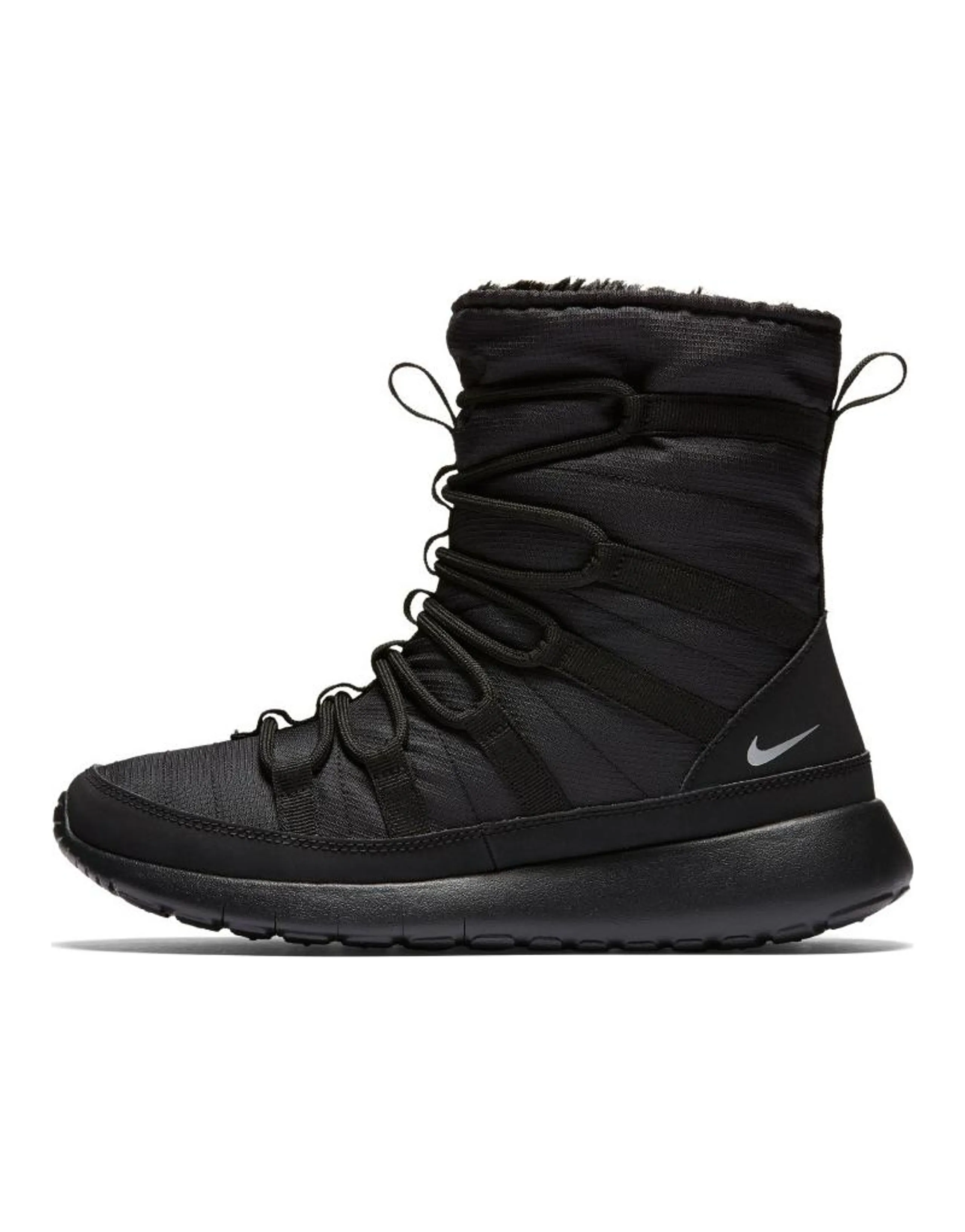 Nike Roshe One Hi Black Metallic Silver GS