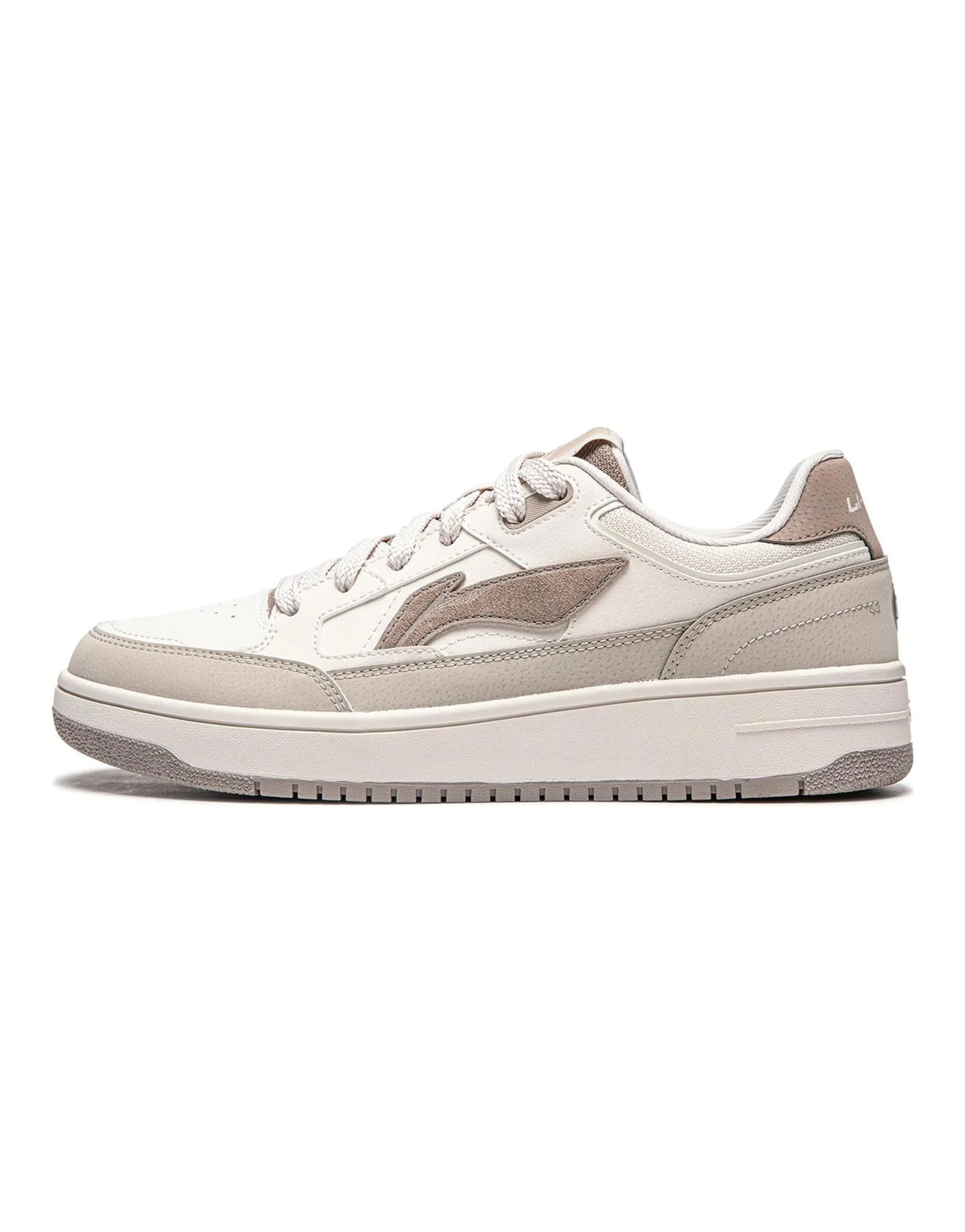 LiNing Sky Trail Casual Versatile Platform Cushioning Slip-Resistant Lightweight Breathable Low-Top Casual Shoes Men's Gray White