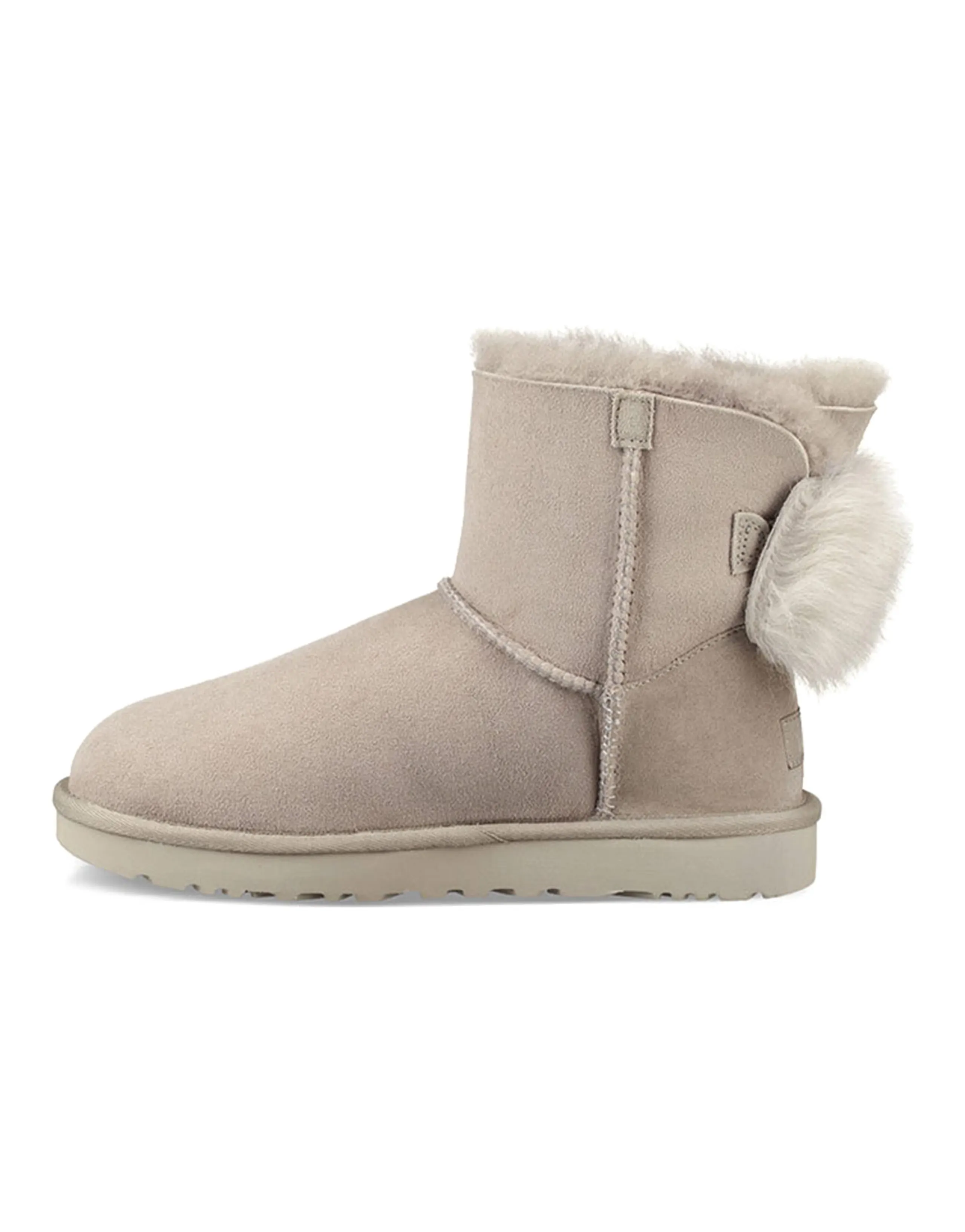UGG Fluff Bow Mini Fleece Lined Light Grey Women's