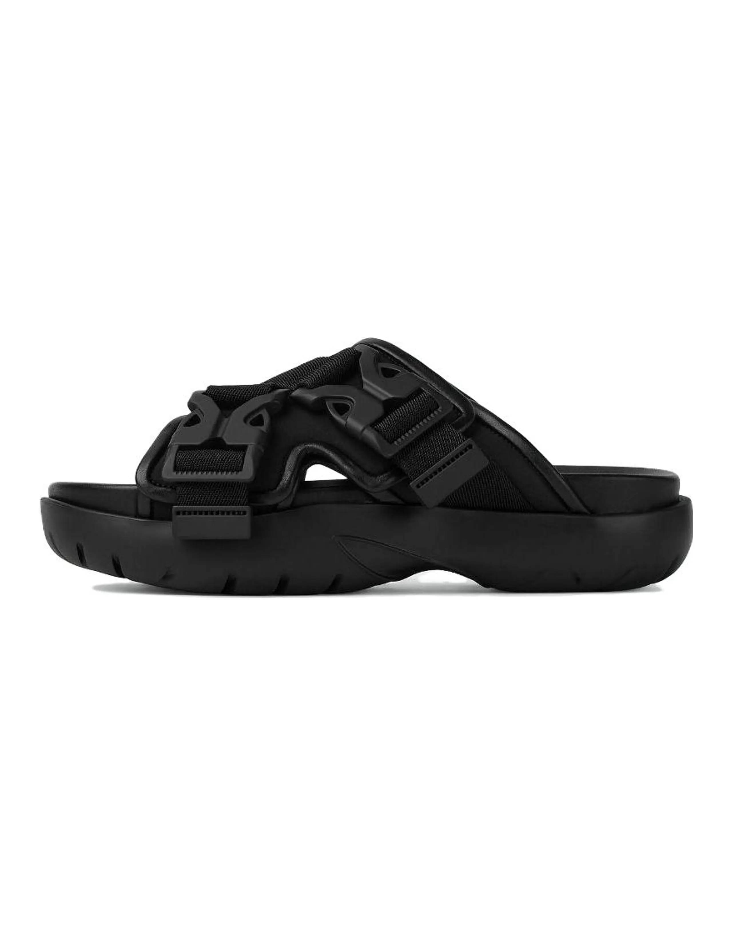 Bottega Veneta Round Toe Slide Sandals Women's Black
