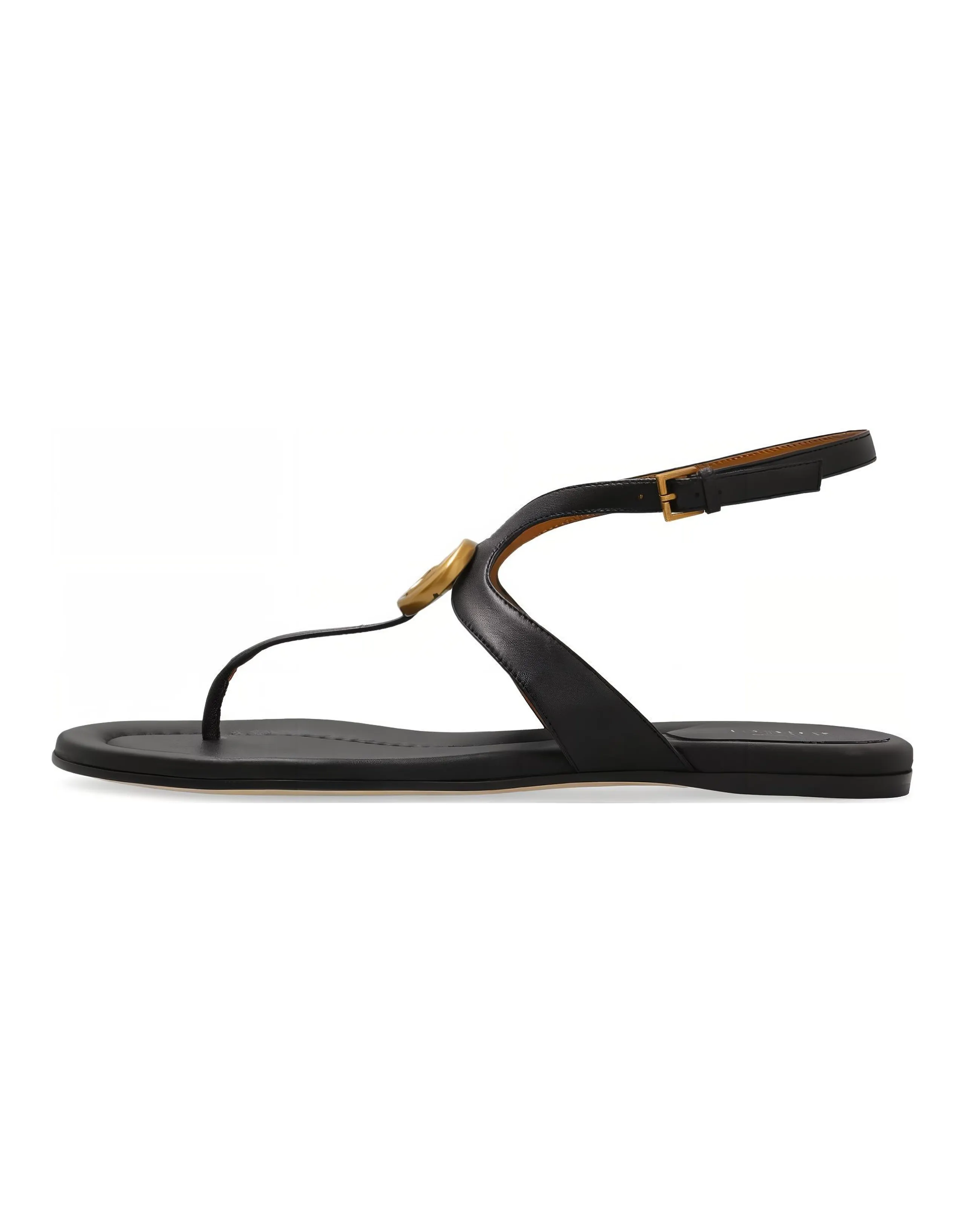 GUCCI Double G Leather Thong Sandals