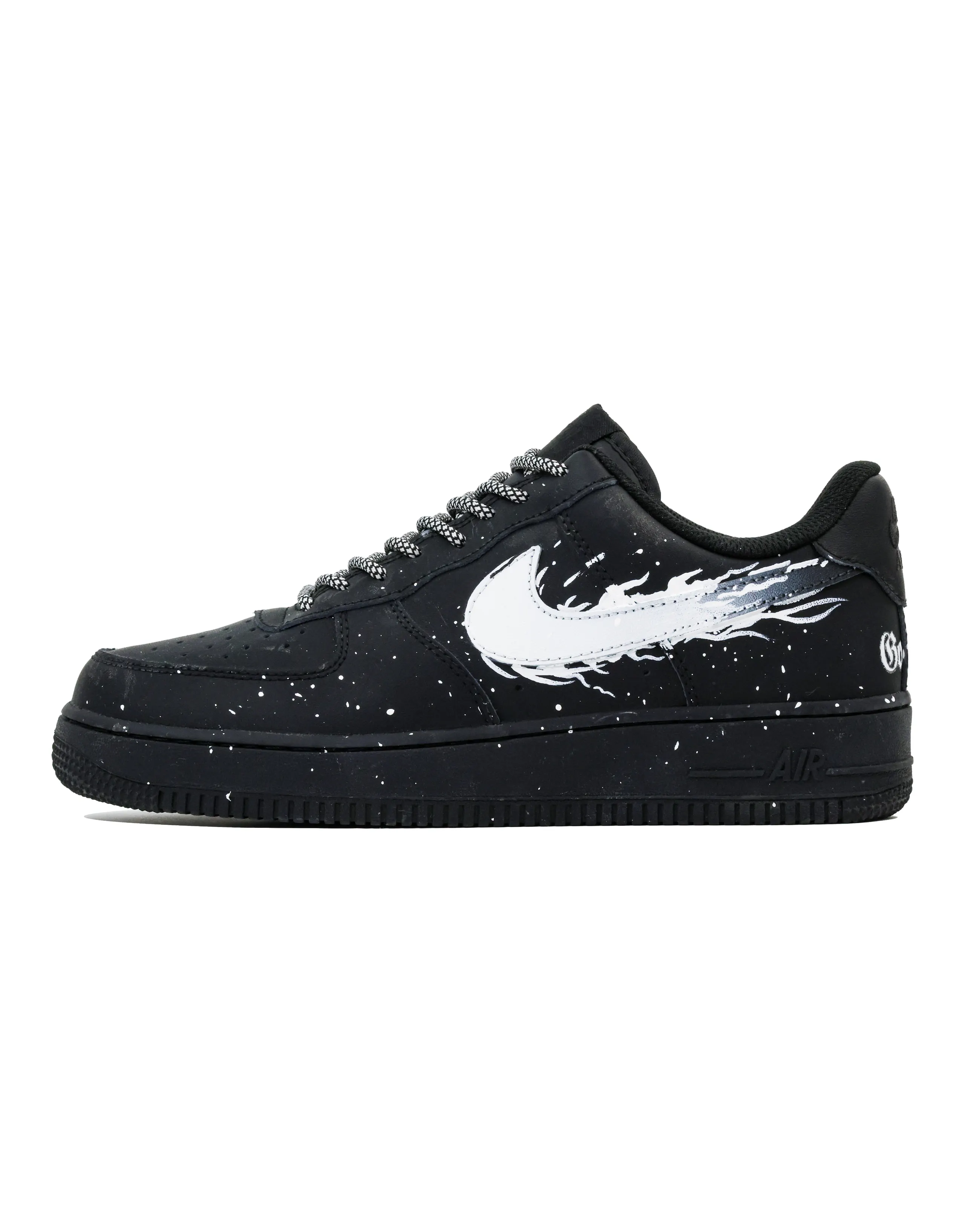 [Custom Sneakers] Nike Air Force 1 Dark Wing Black Warrior Splatter Hand-Painted Street Durable Low-Top Skate Shoes Unisex