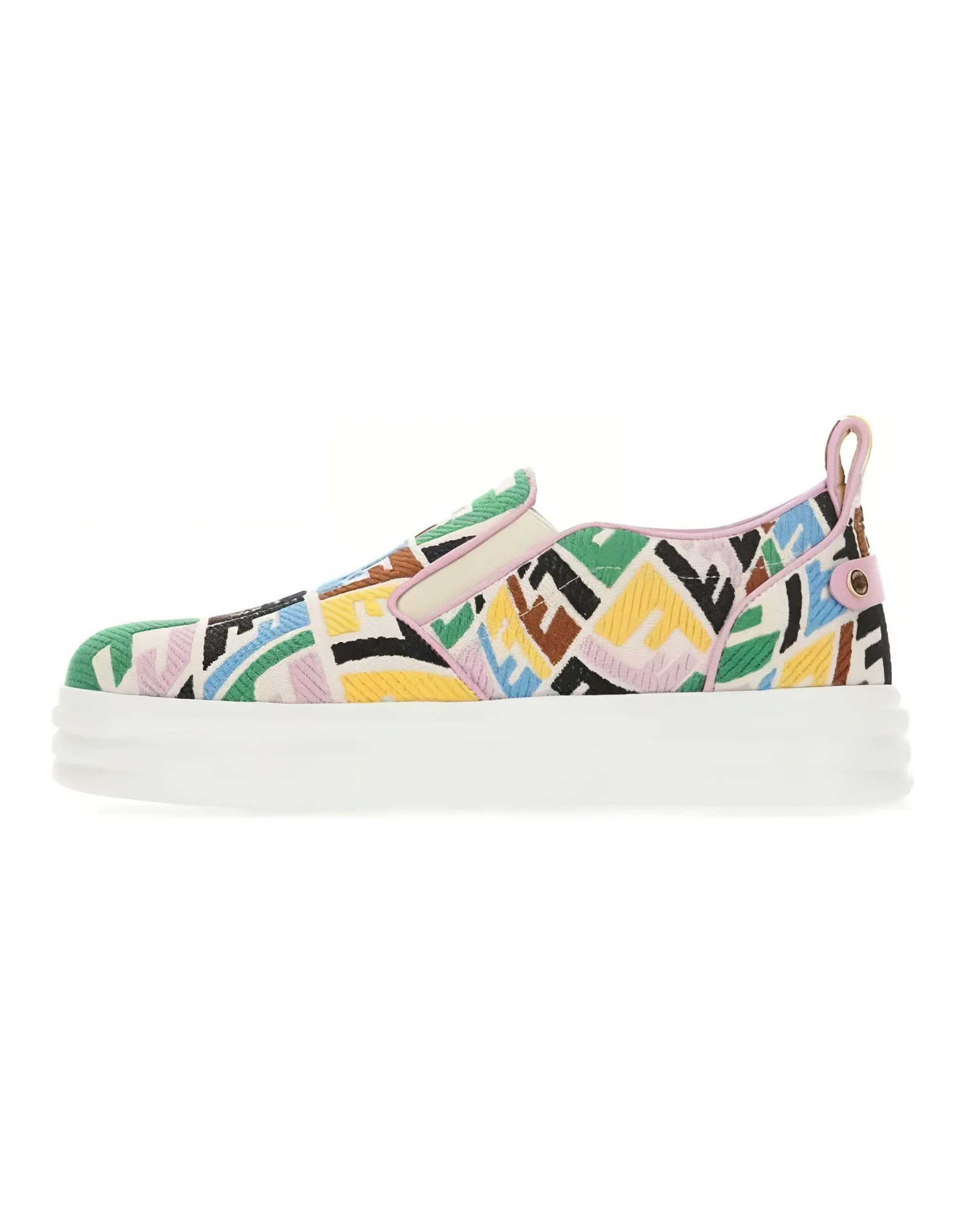 FENDI Monogram Low-Top Stylish Skateboarding Shoes Women's Multicolor
