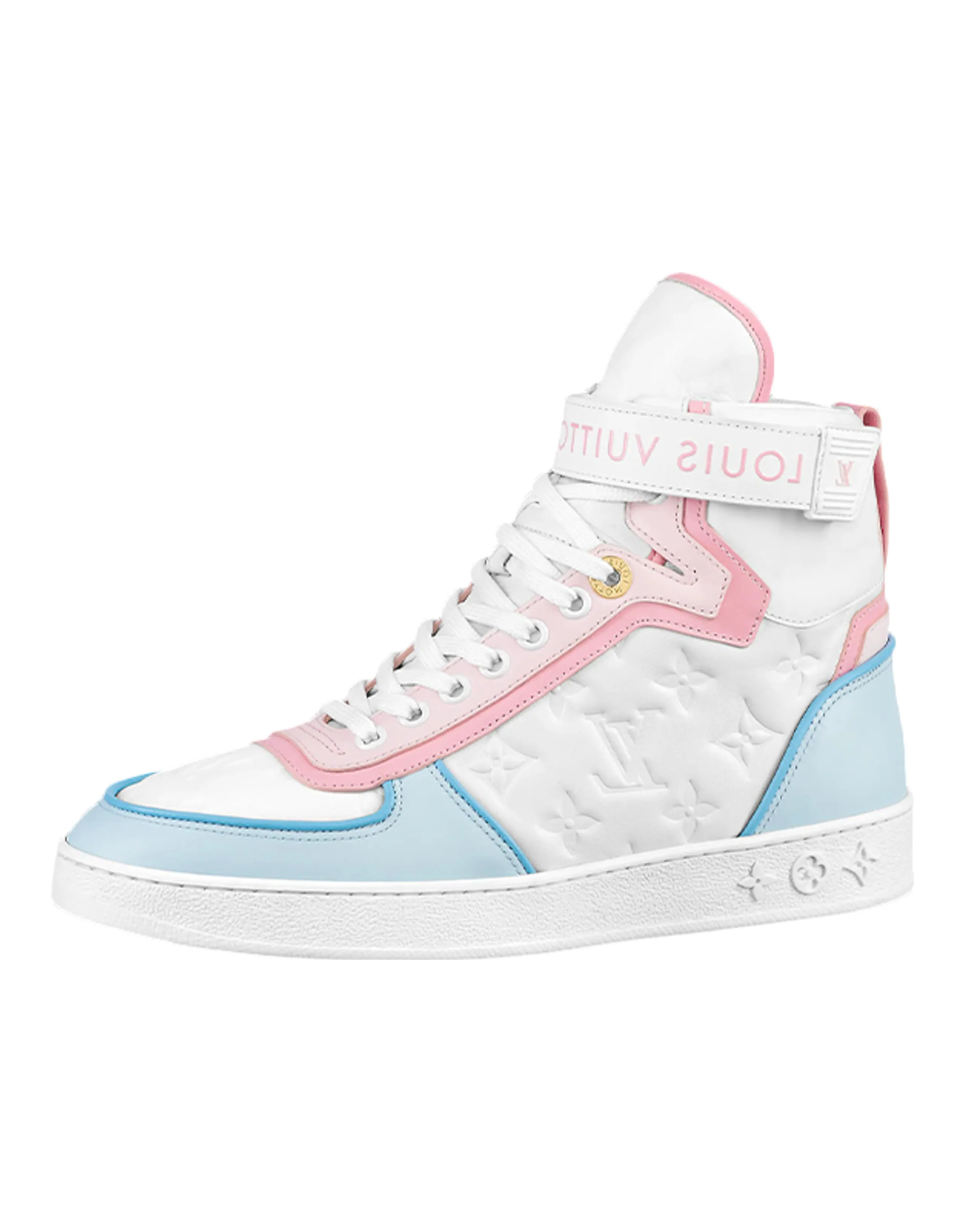 LOUIS VUITTON Boombox Ankle Sneakers 'White Monogram With Pink And Blue' Women's