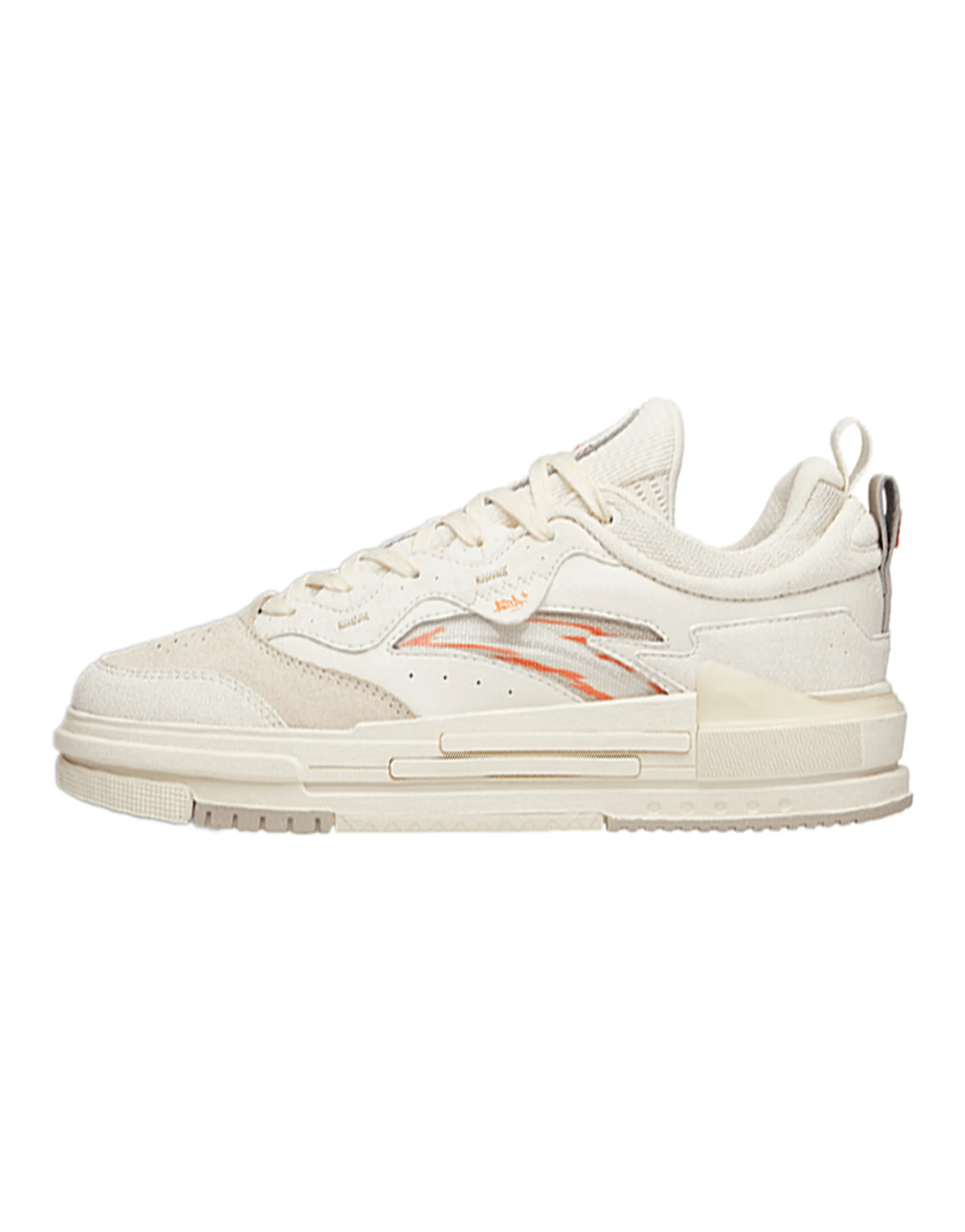 ANTA Skateboard Shoes Men Low-Top Light Beige White